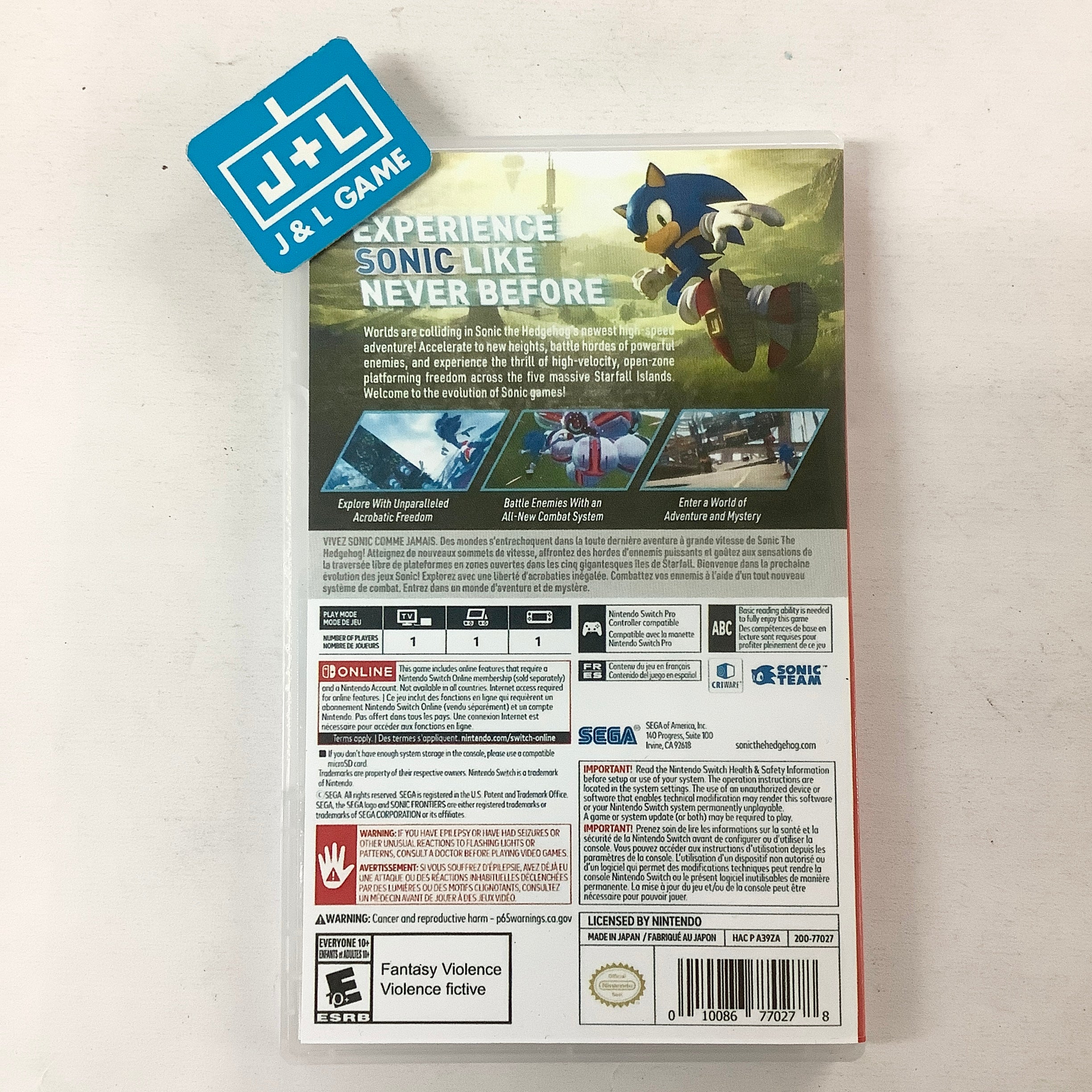 Sonic Frontiers - (NSW) Nintendo Switch [Pre-Owned] Video Games SEGA   