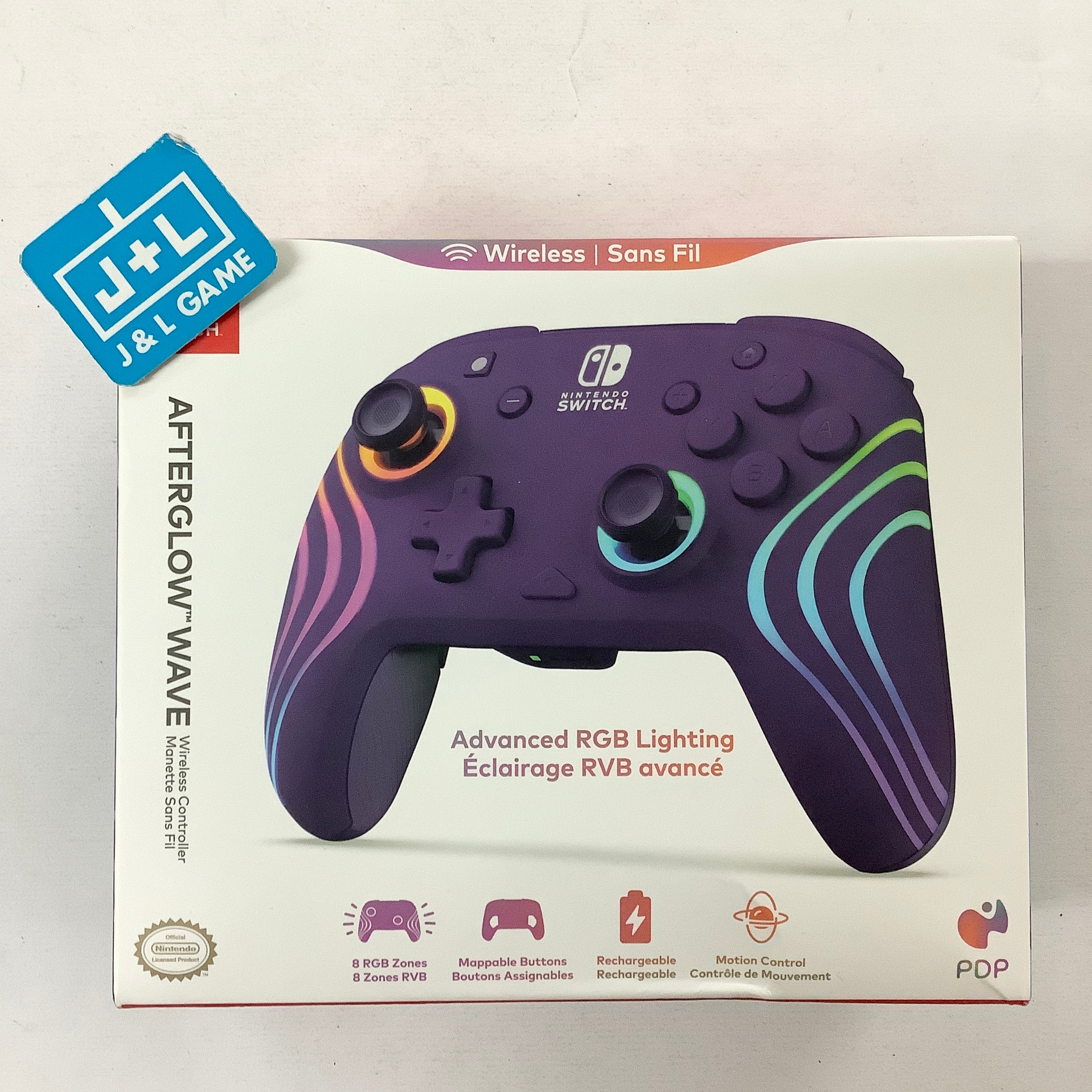 PDP Afterglow Wave Wireless Controller (Purple) - (NSW) Nintendo Switch ACCESSORIES PDP