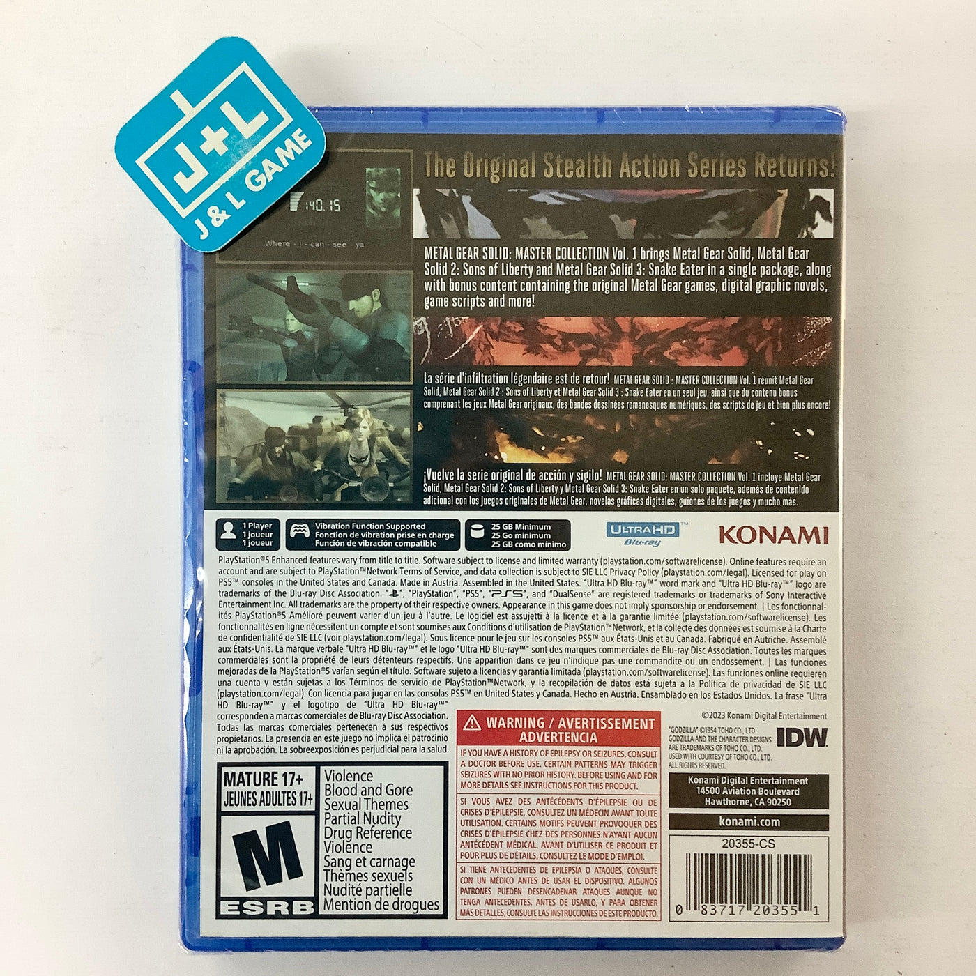 Metal Gear Solid: Vol.1 5 (PS5) PlayStation J&L Master Collection | Game 