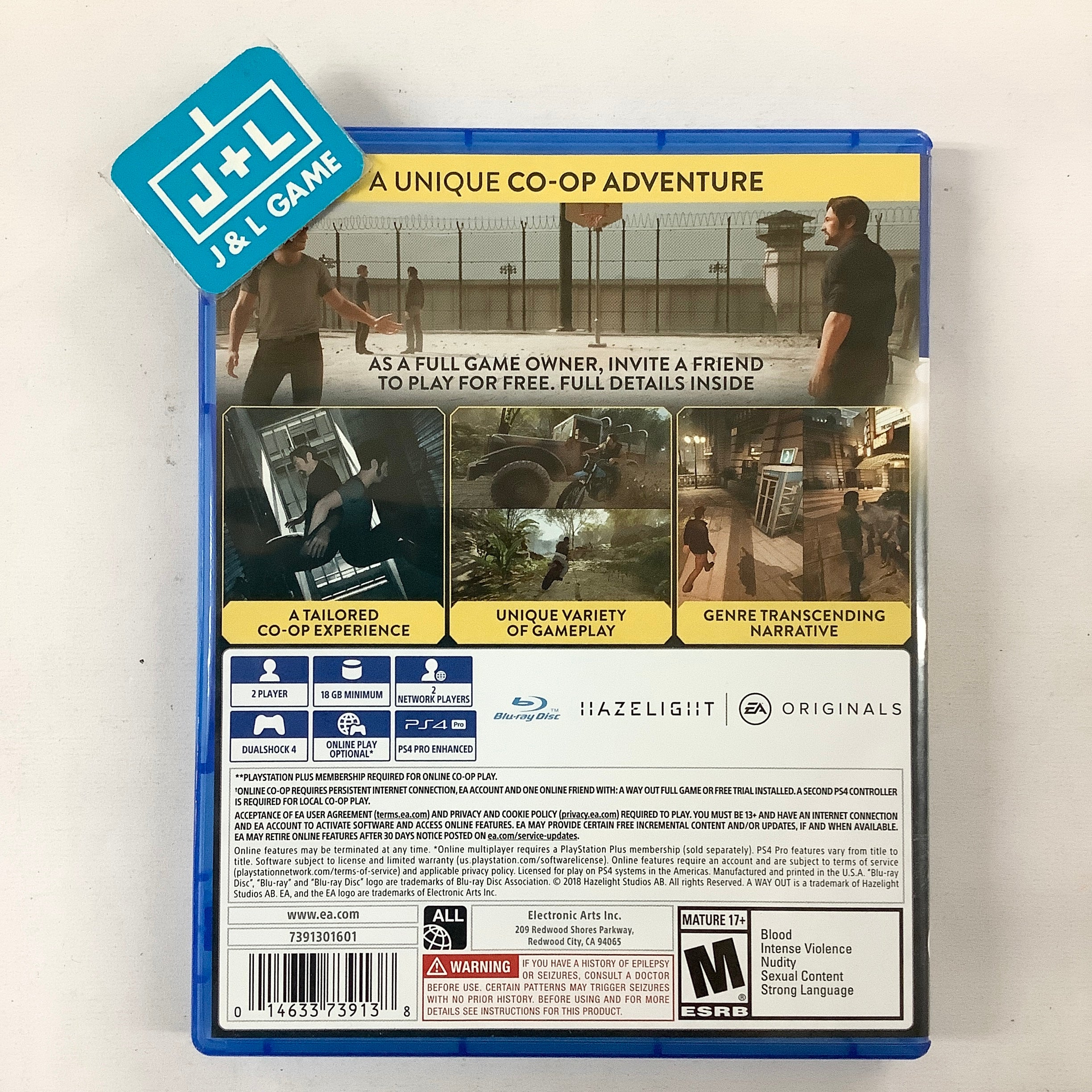 A Way Out - (PS4) PlayStation 4 [Pre-Owned] Video Games Electronic Arts   