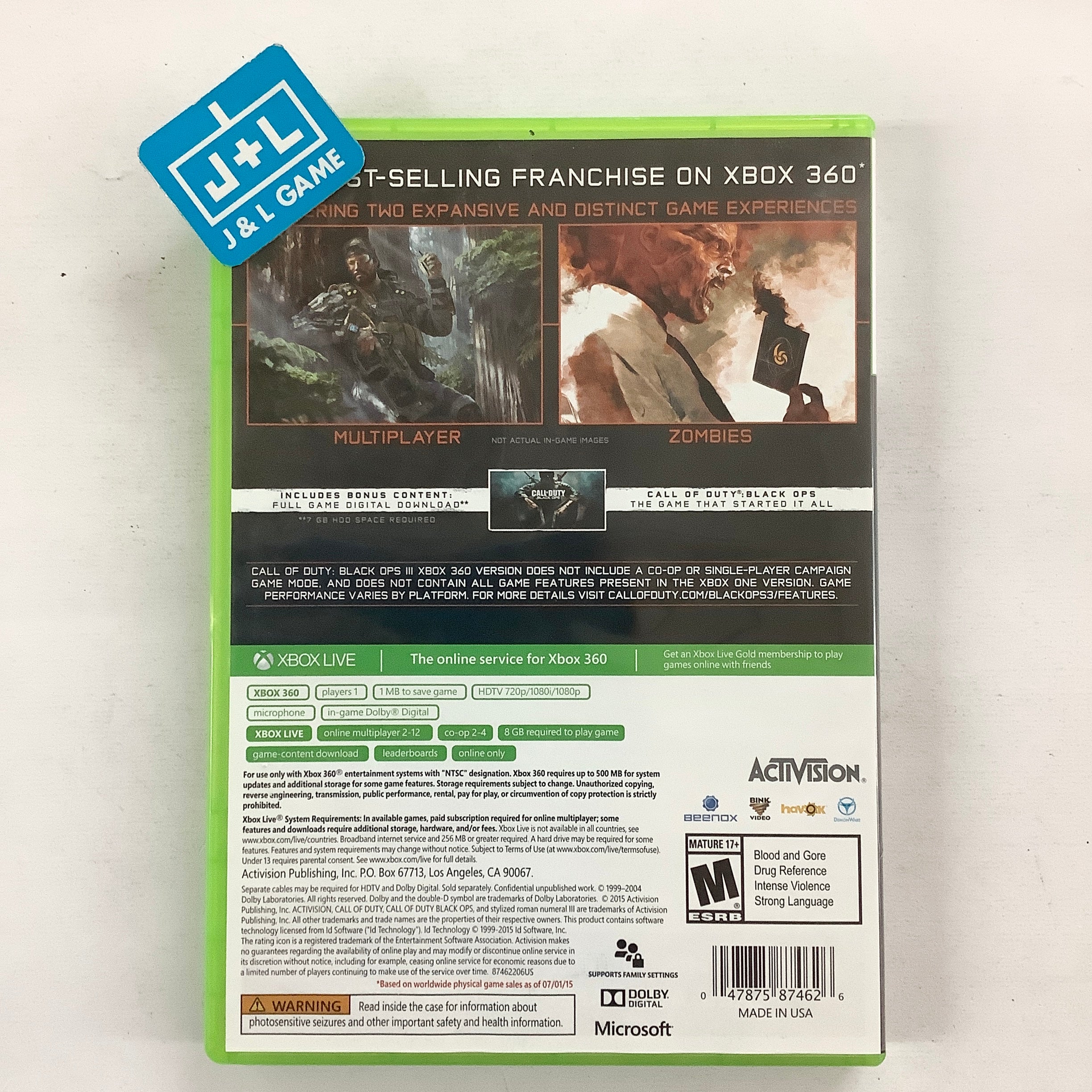 購入 Call Of Duty: Black Ops III 3 (Microsoft Xbox 360) PAL Region 海外 即決