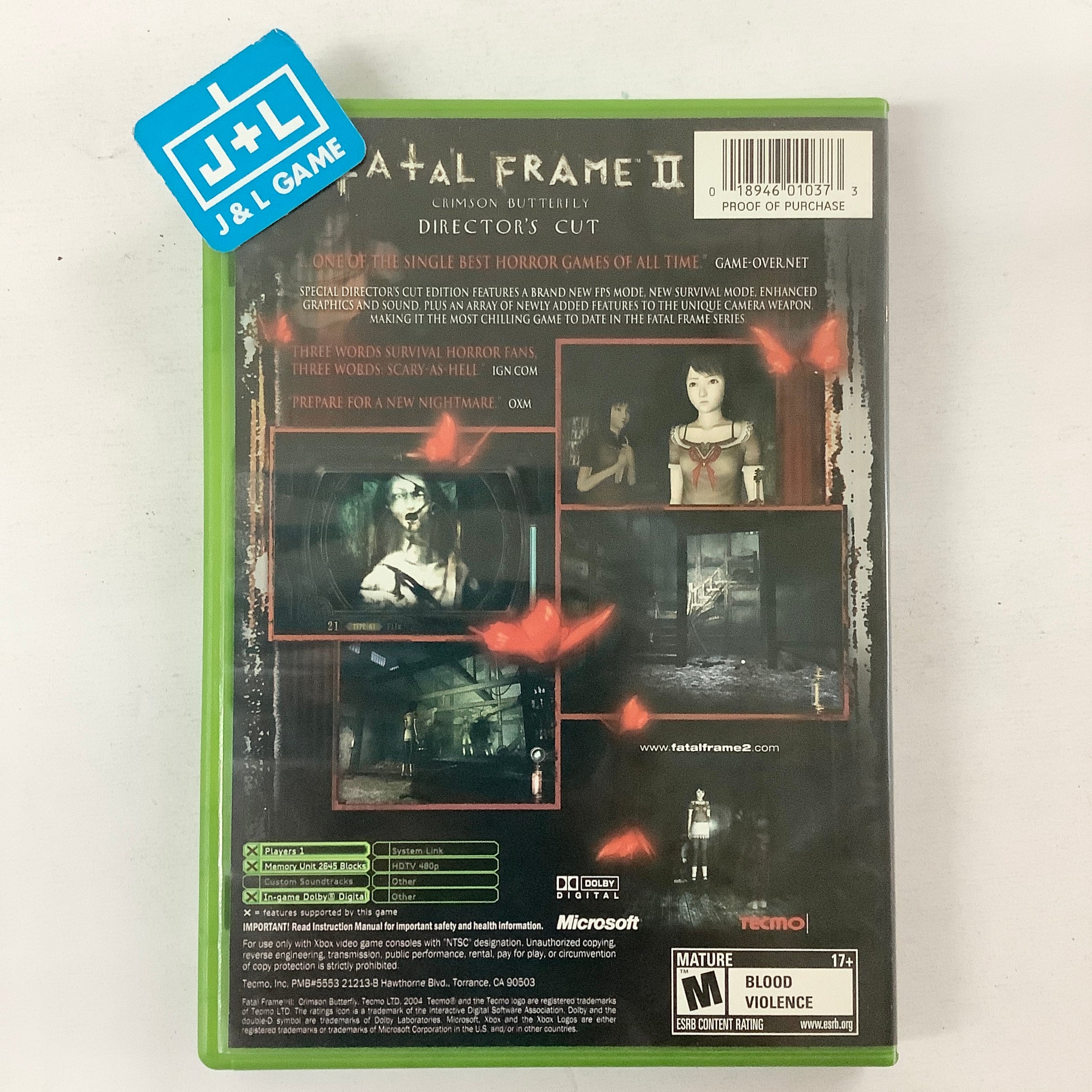 Fatal Frame II: Crimson Butterfly Director's Cut - (XB) Xbox [Pre-Owned] Video Games Tecmo   