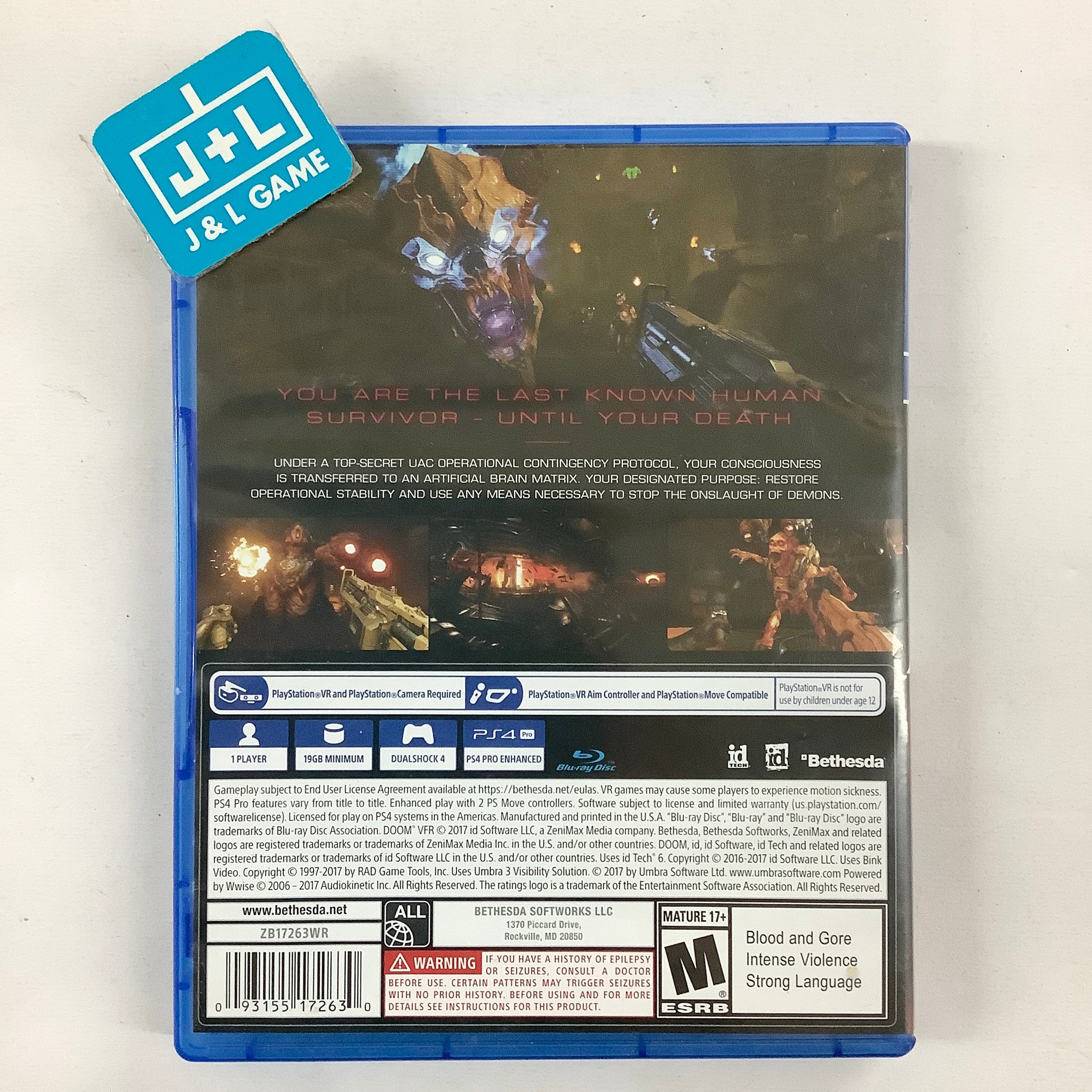 DOOM VFR (PlayStation VR) - (PS4) PlayStation 4 [Pre-Owned] Electronics Bethesda Softworks   