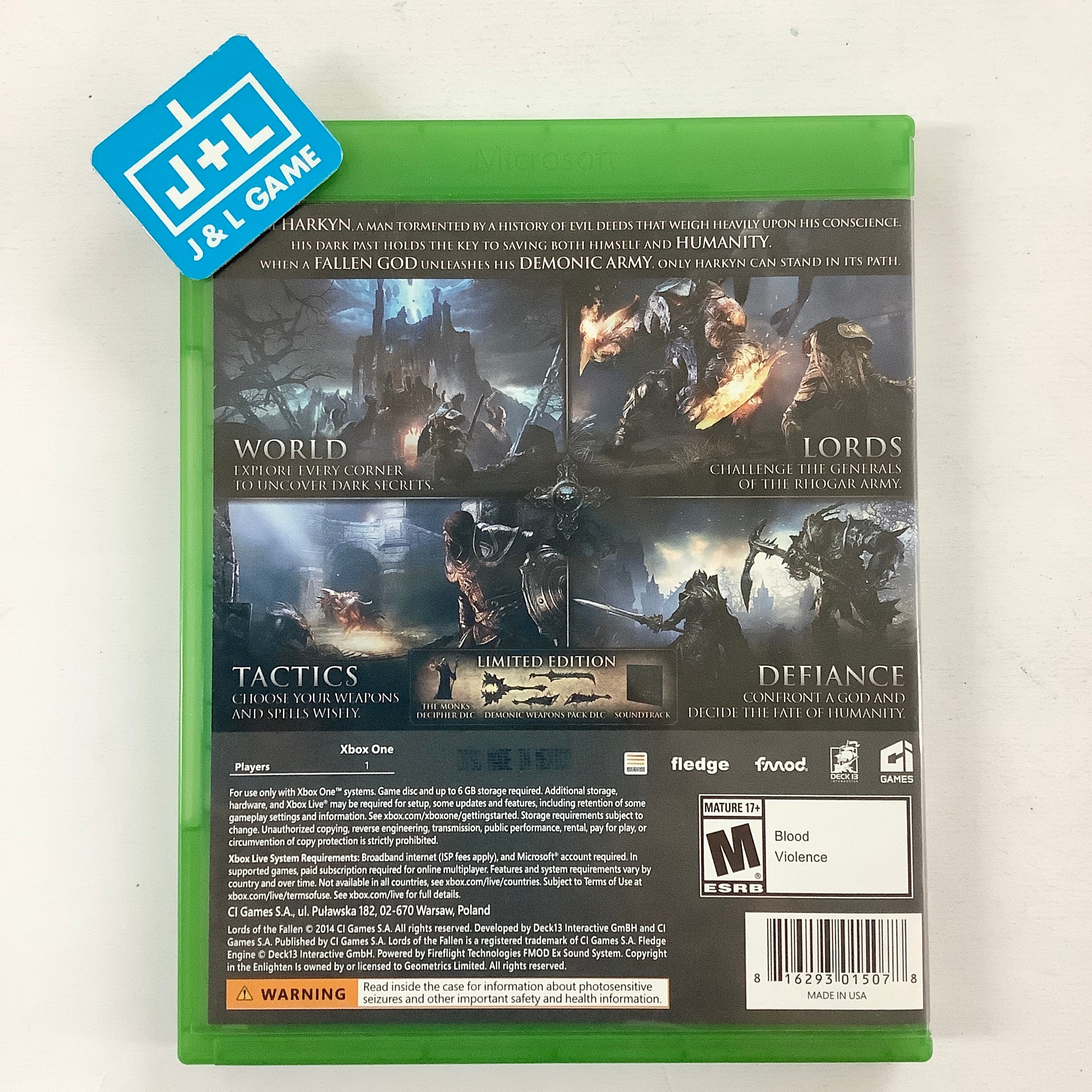 Lords of the Fallen (Limited Edition) - (XB1) Xbox One [Pre-Owned] Video Games BANDAI NAMCO Entertainment   