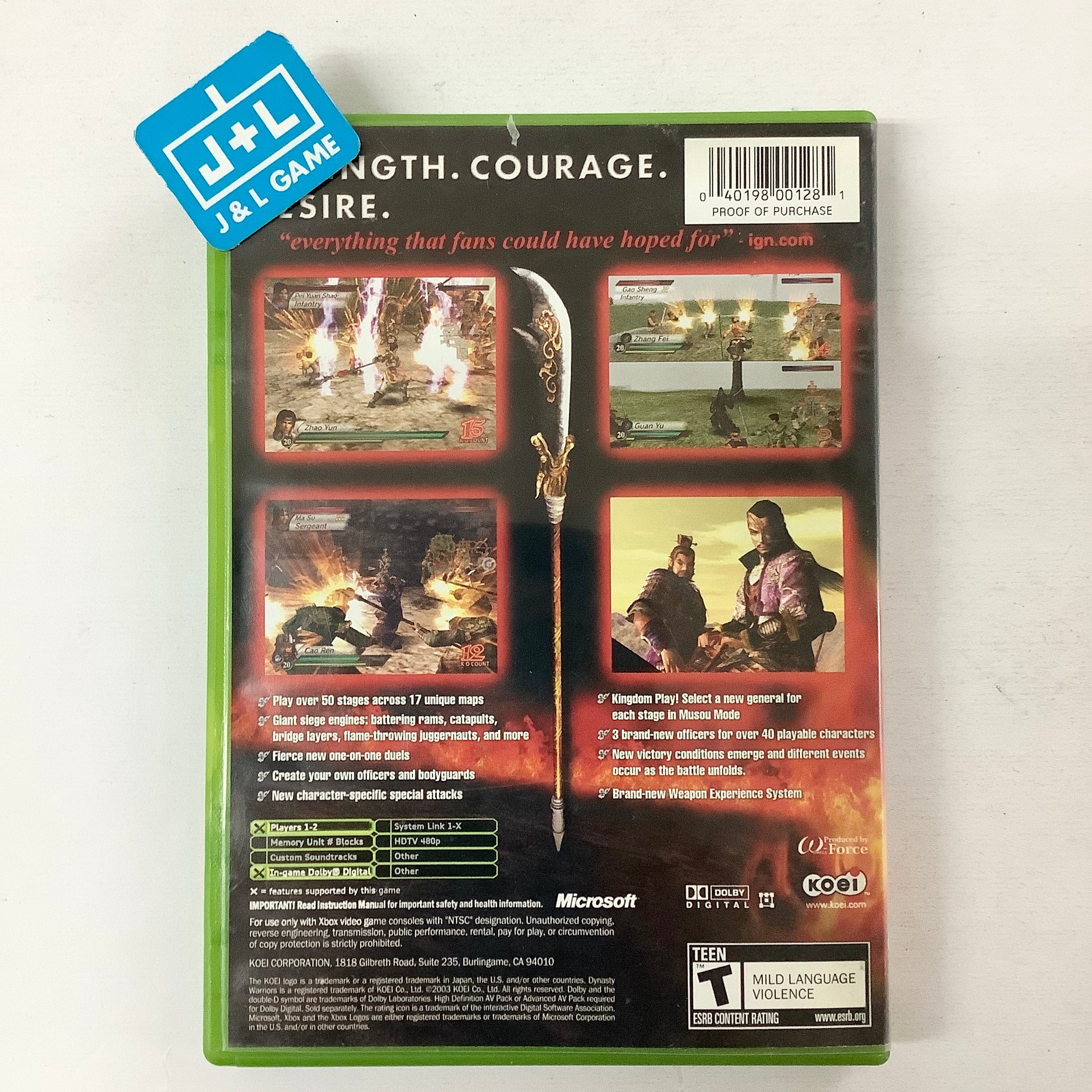 Dynasty Warriors 4 - (XB) Xbox [Pre-Owned] Video Games Koei   