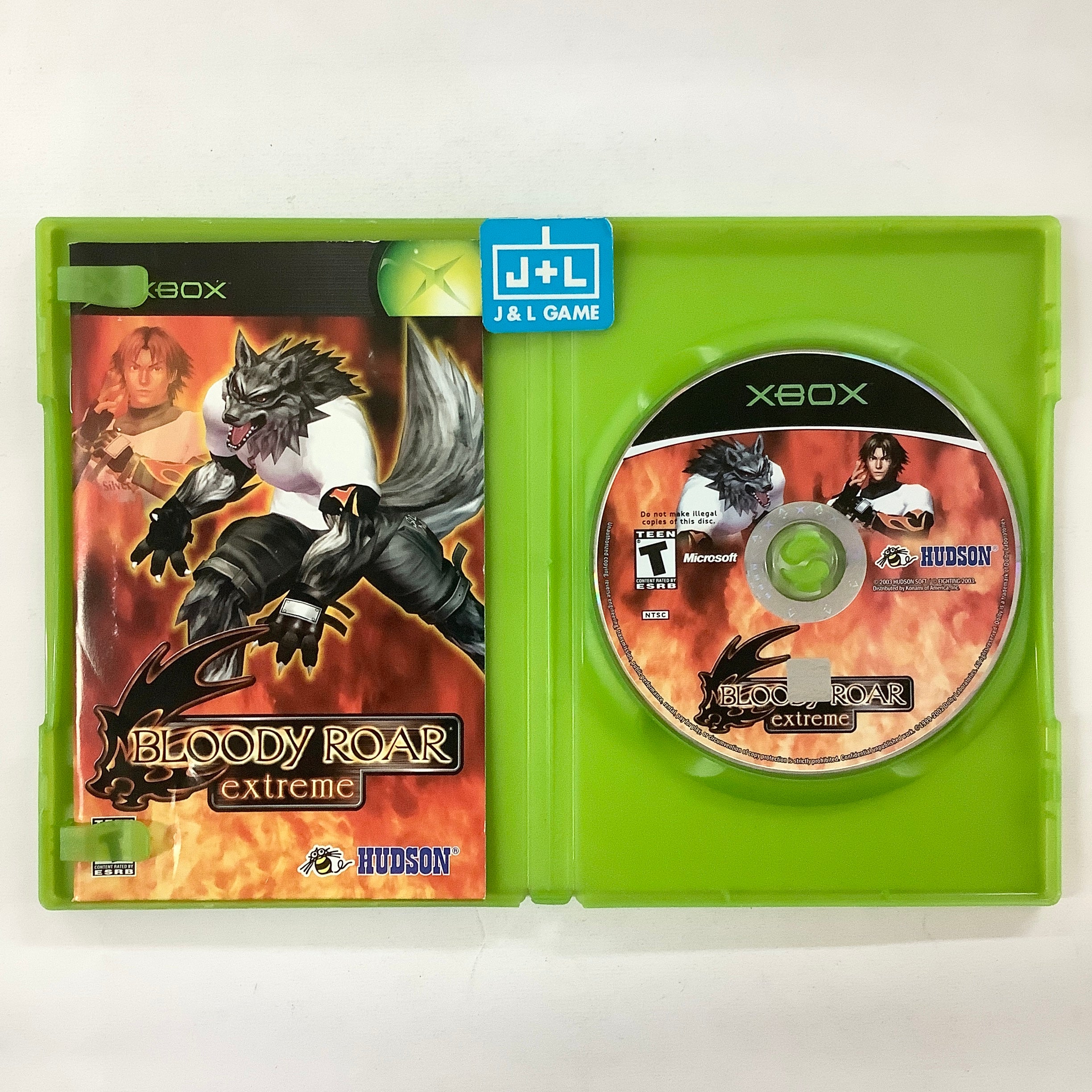 Bloody Roar hot Extreme Xbox w/ Case & Disc, Hudson Rare, Authentic