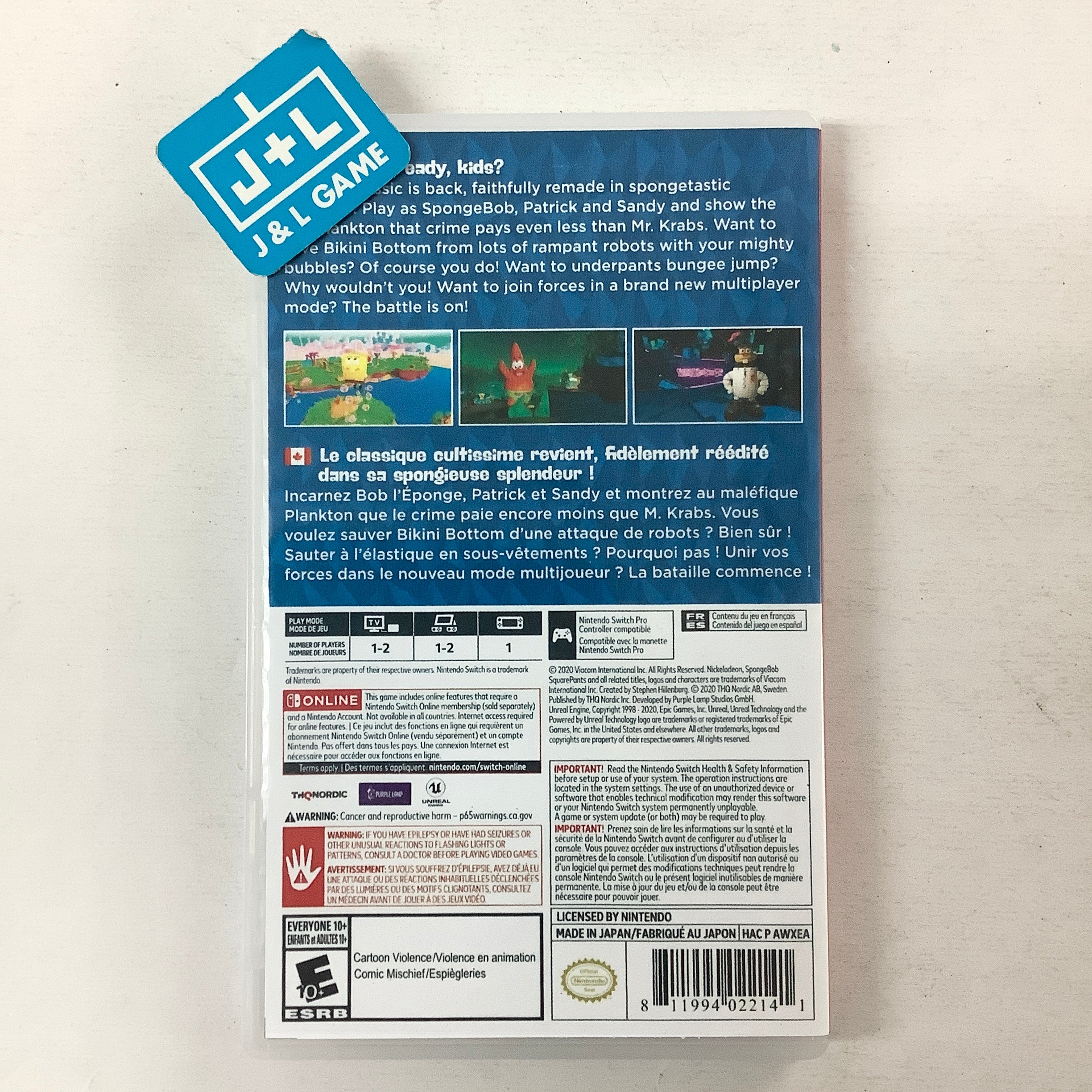 Spongebob Squarepants: Battle for Bikini Bottom - Rehydrated - (NSW) Nintendo Switch [Pre-Owned] Video Games THQ Nordic