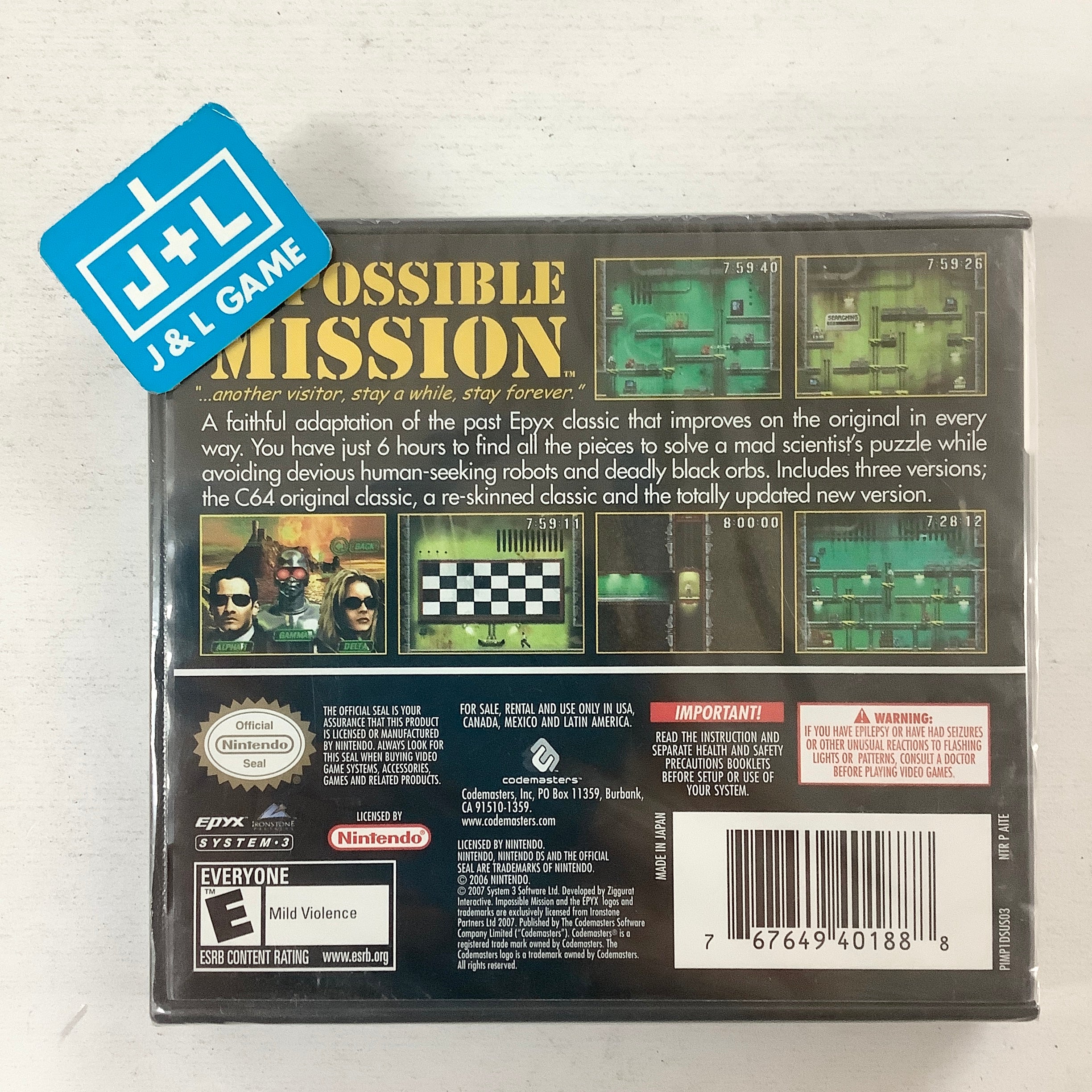 Impossible Mission - (NDS) Nintendo DS Video Games Codemasters   