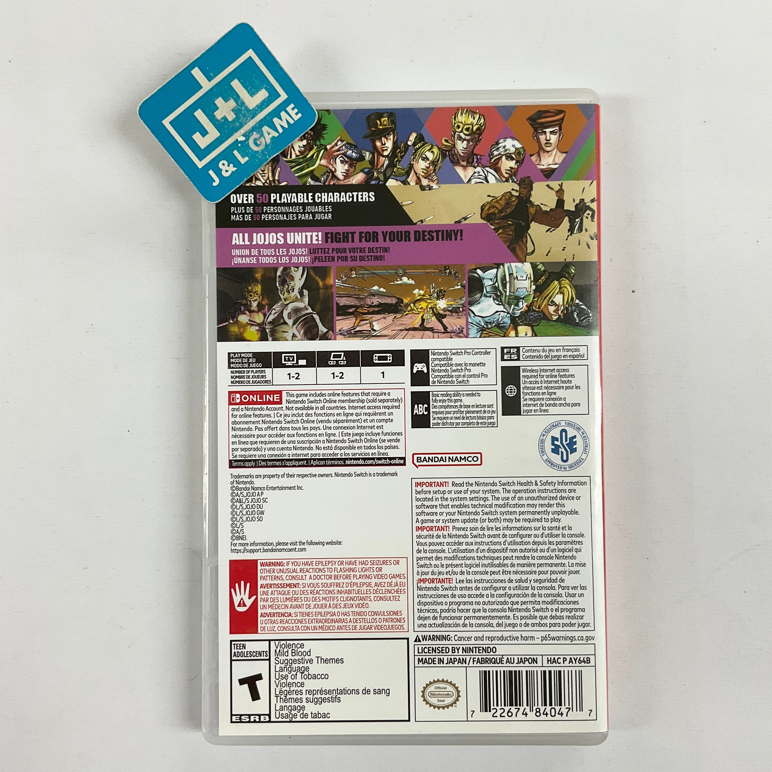 JoJo’s Bizarre Adventure: All-Star Battle R - (NSW) Nintendo Switch [Pre-Owned] Video Games BANDAI NAMCO Entertainment   