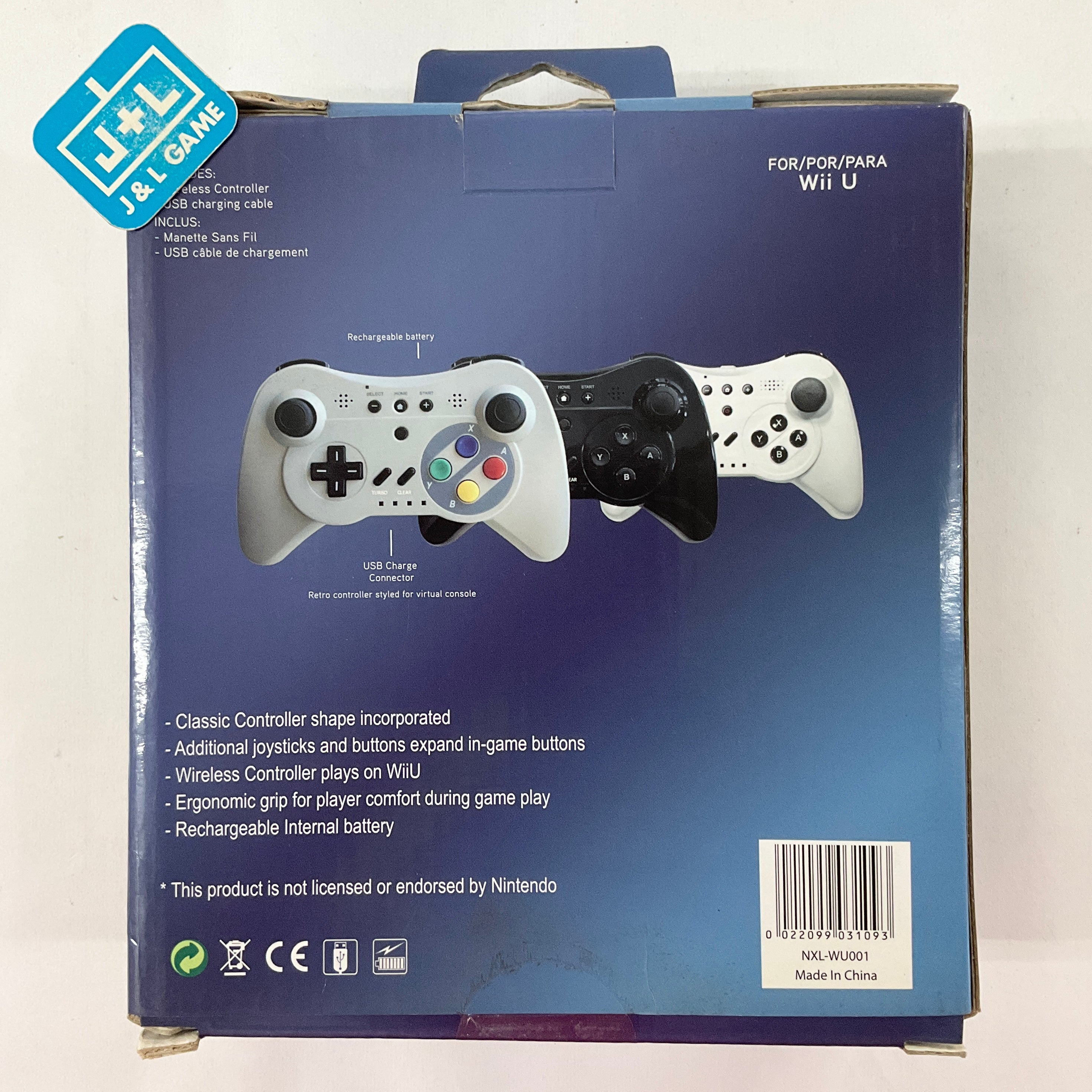 NEXiLUX Wii U Wireless 3-in-1 Classic Pro Controller Gamepad (White ) - (WiiU) Nintendo Wii U Accessories NEXiLUX   