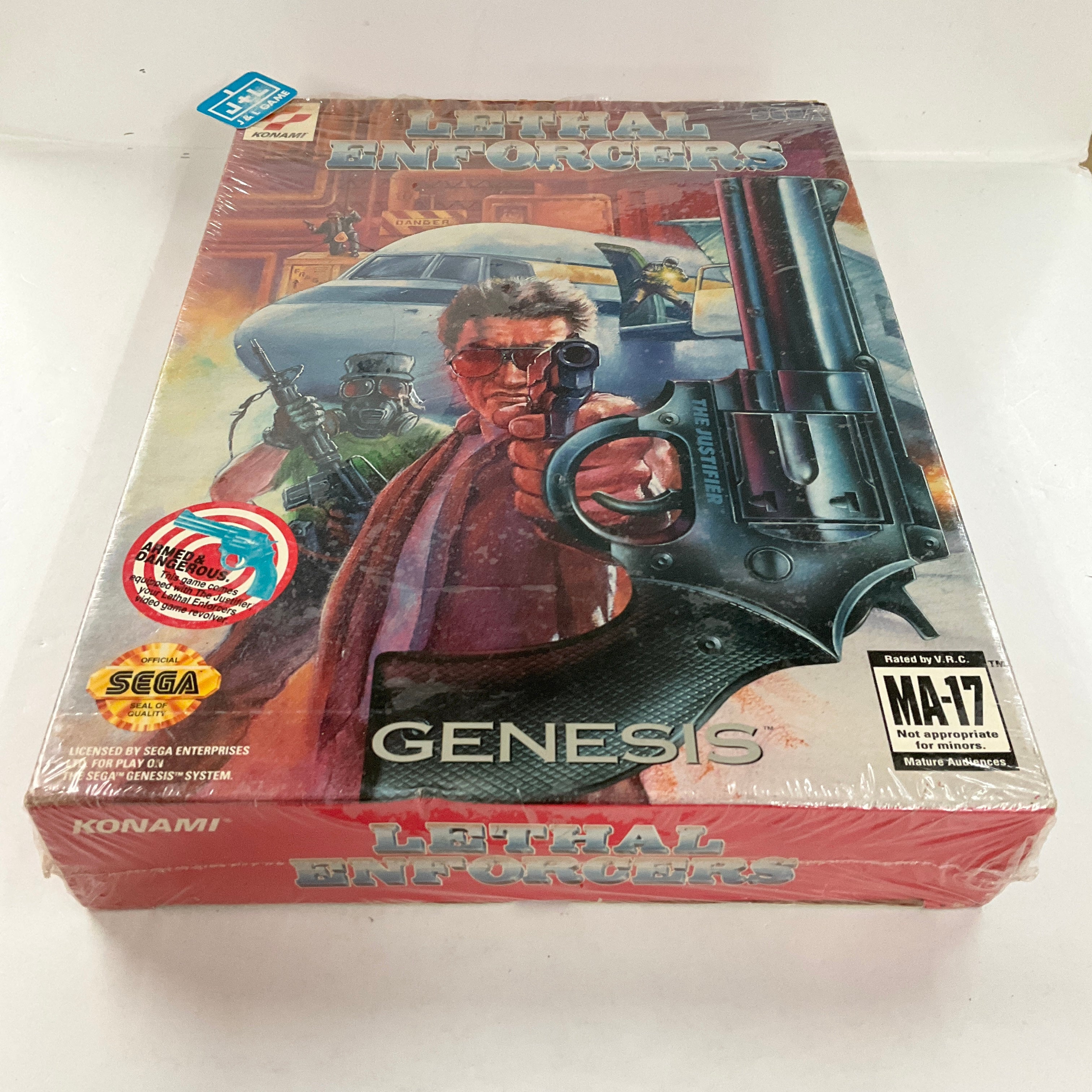 1993 Lethal Enforcers Justifier buying Gun Bundle Sega Genesis w/Box Manual