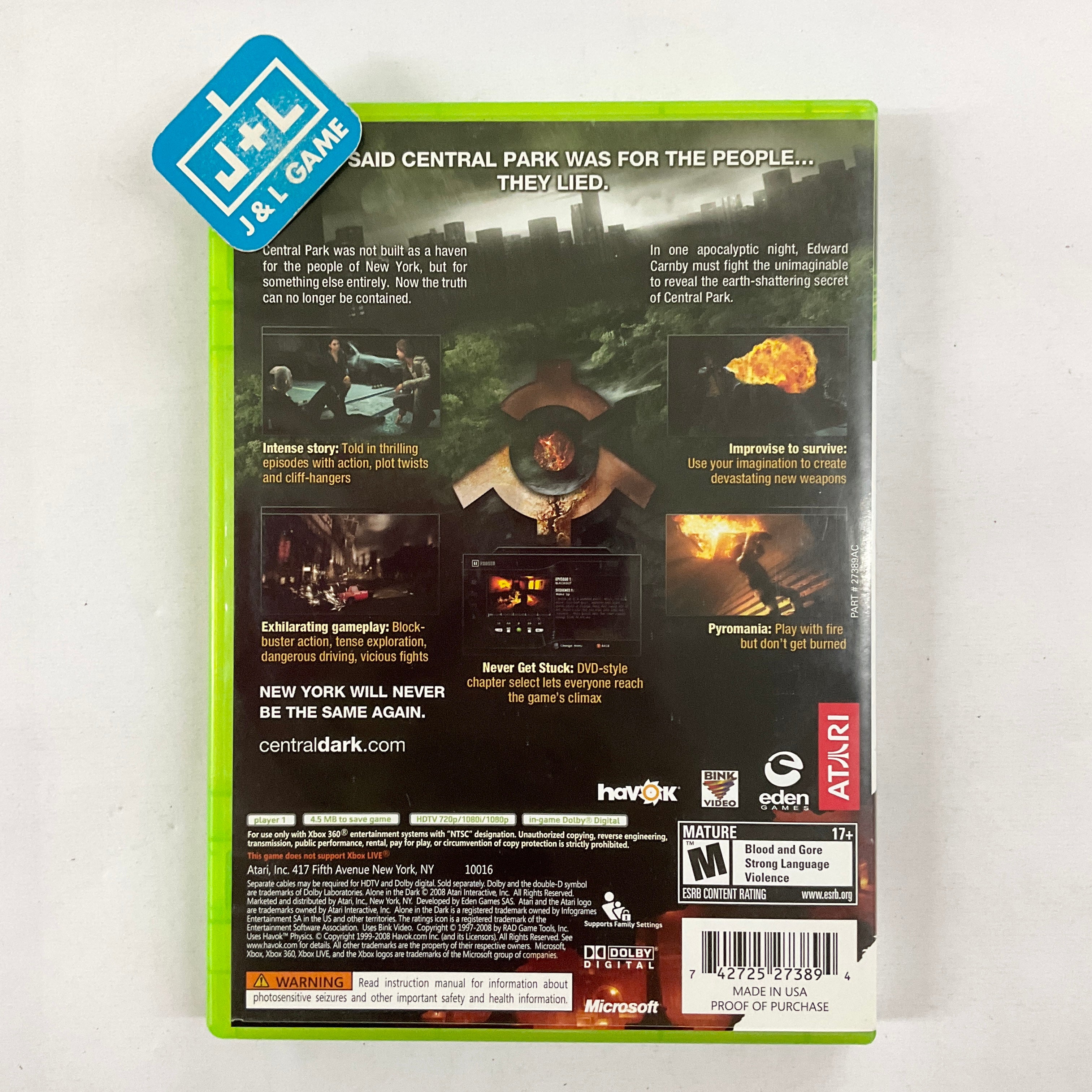 Alone in the Dark - Xbox 360 [Pre-Owned] Video Games Atari SA   