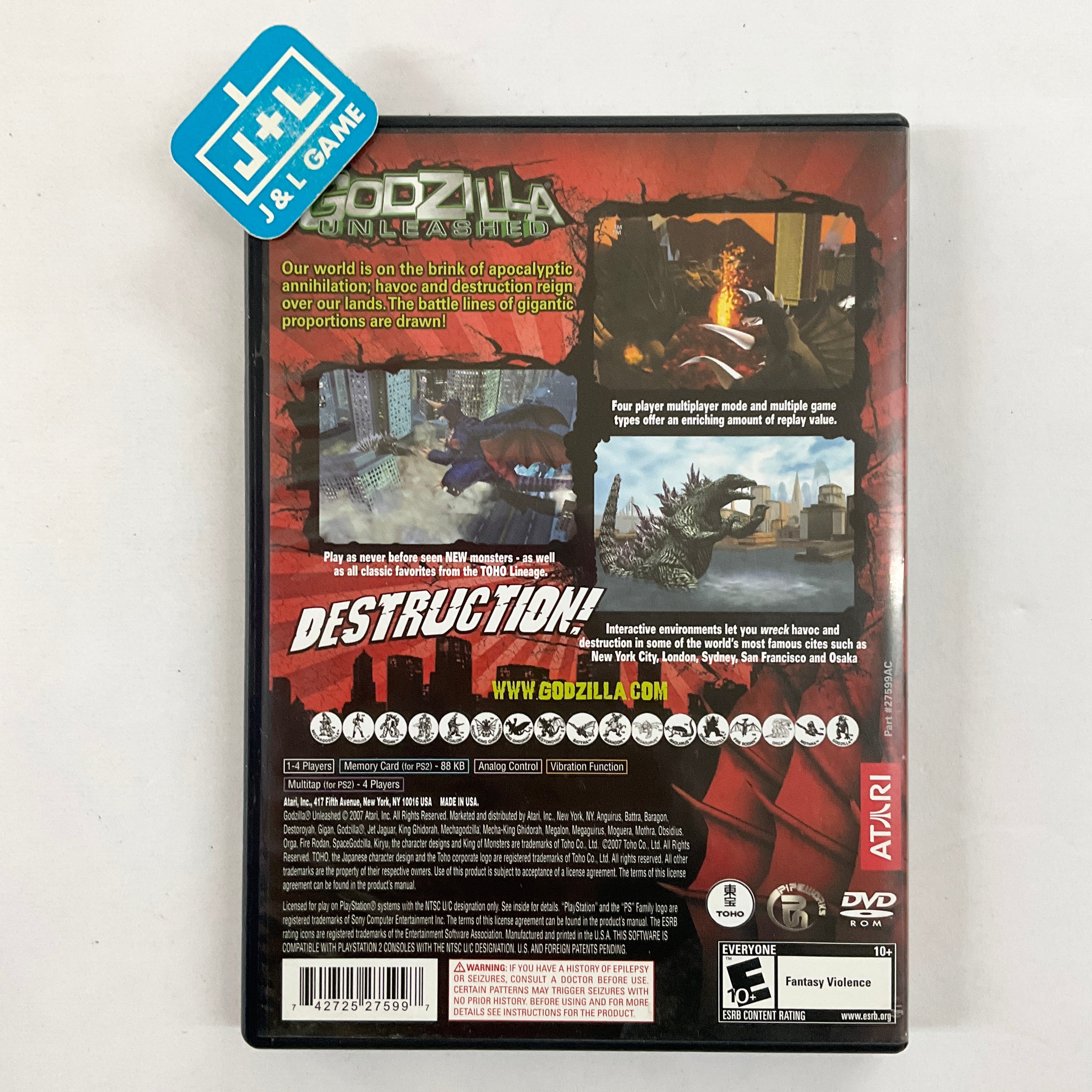 Godzilla buy Unleashed Playstation 2 PS2 Complete