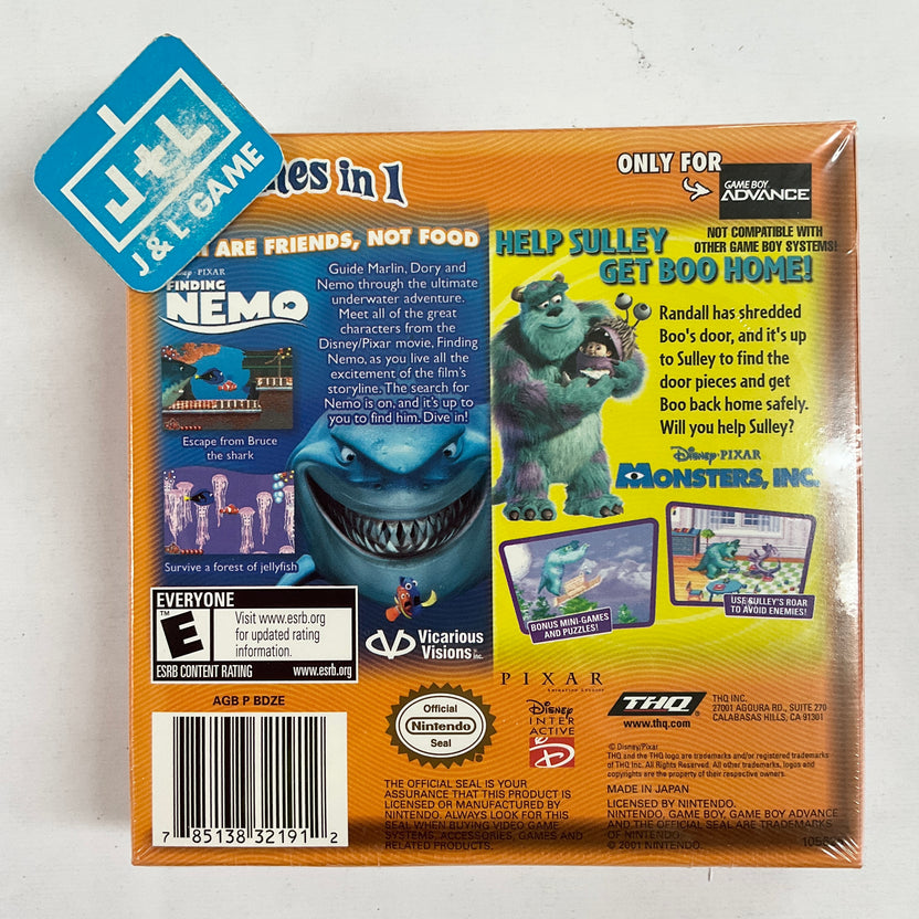 2 Games In 1 Double Pack: Finding Nemo / Monsters, Inc. - (GBA) Game B ...