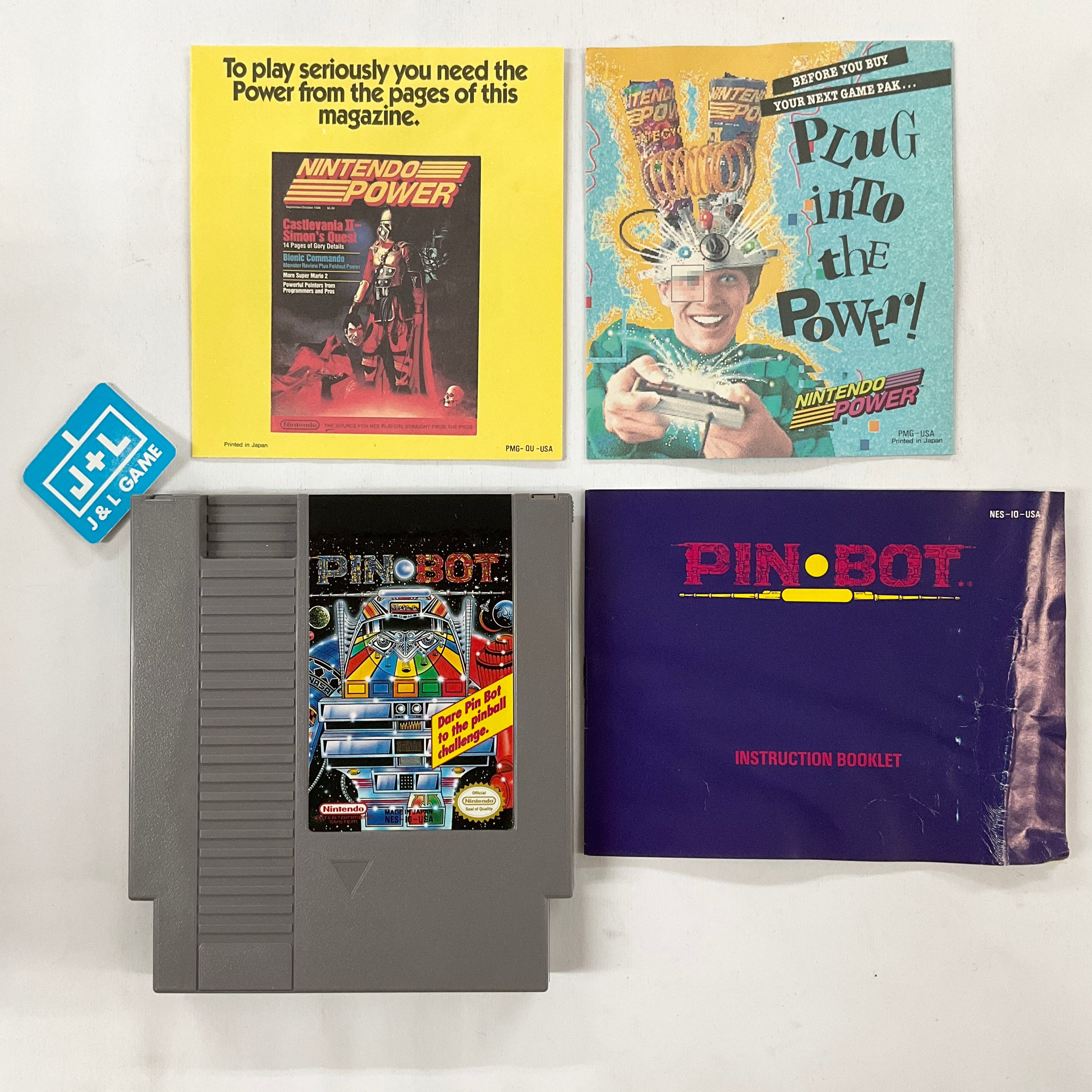 Pin Bot Game (Nintendo NES System 1990) Original shops NES Complete in Box Pinbot !!