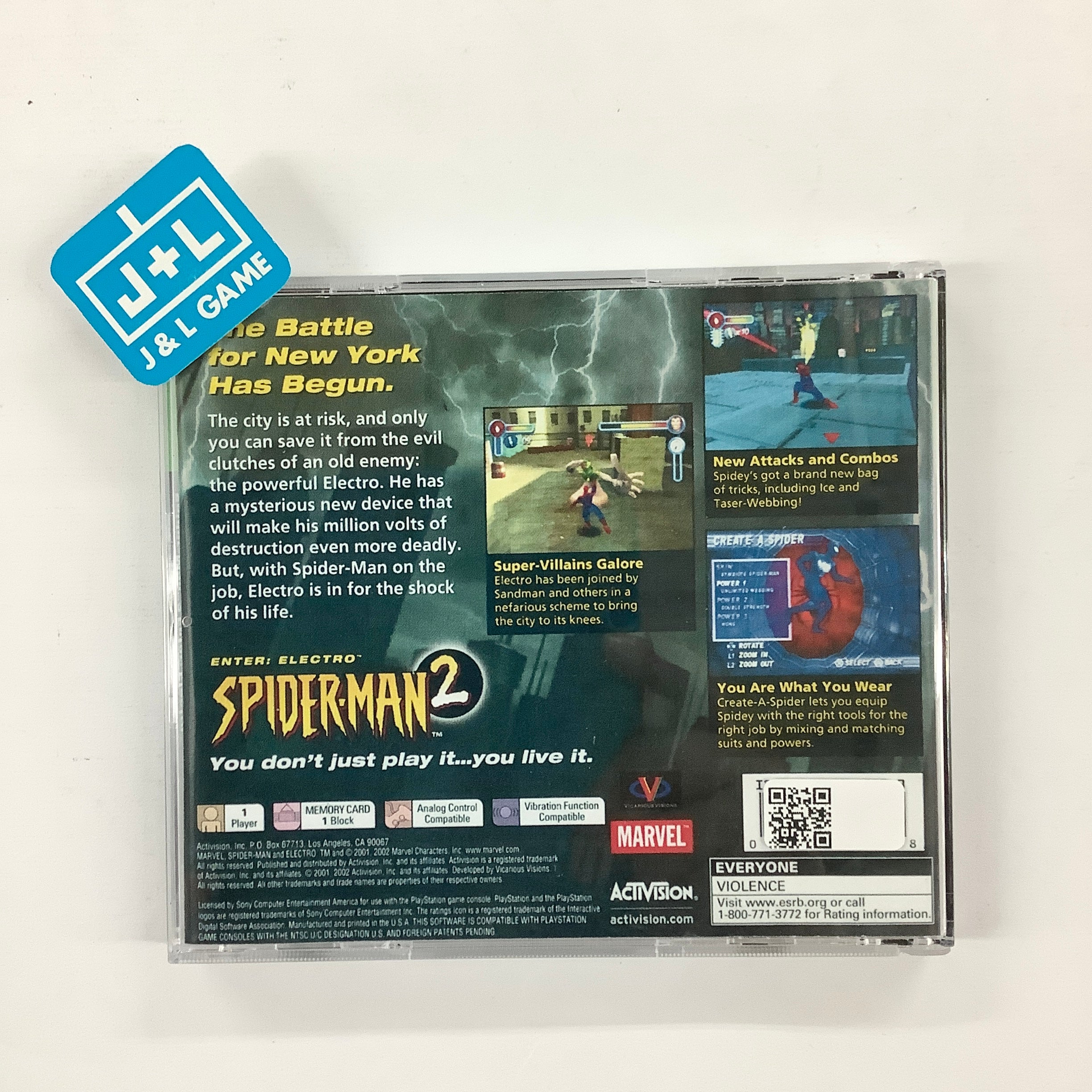 Spider-Man 2: Enter: Electro (Greatest Hits) - (PS1) PlayStation 1 [Pre-Owned] Video Games Activision   