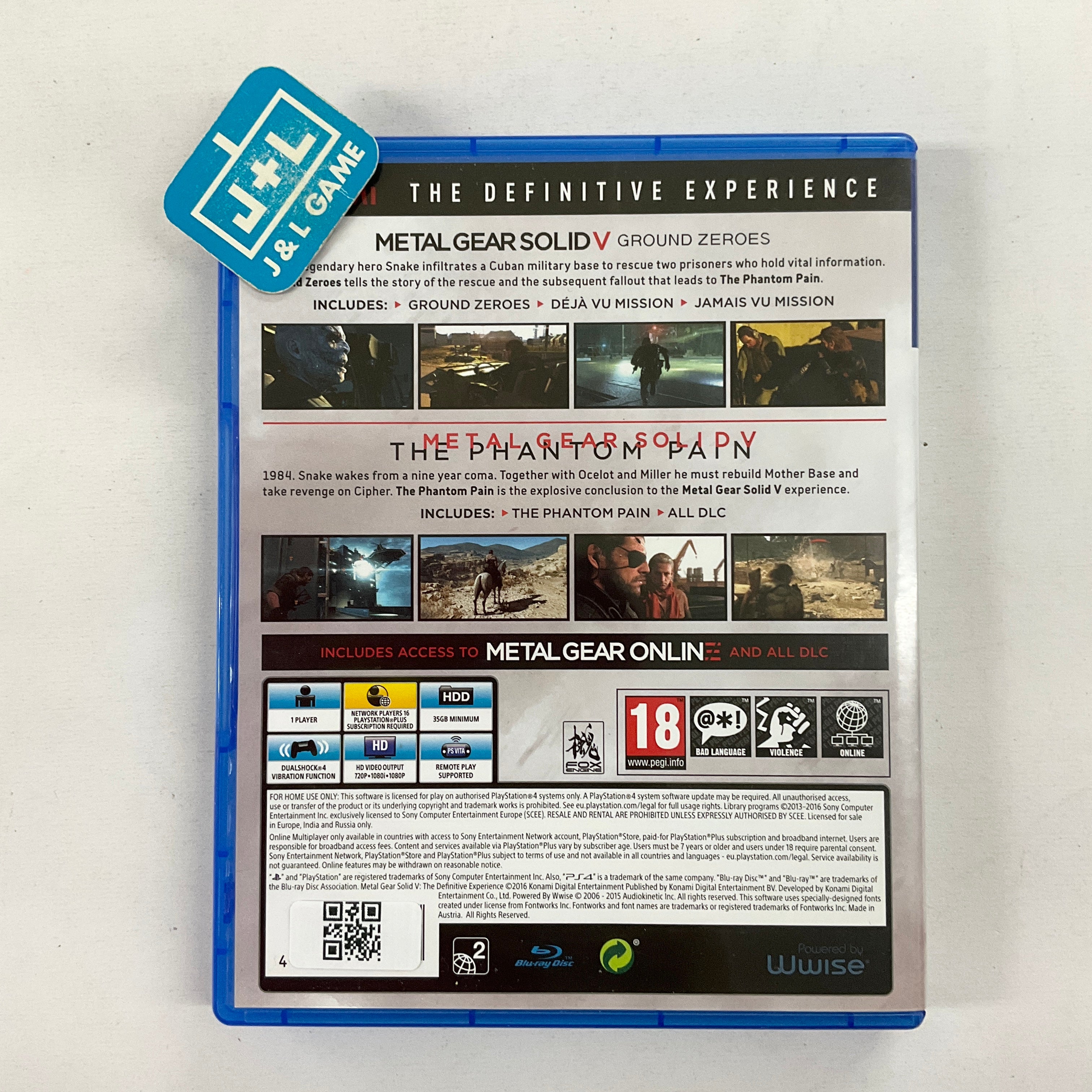 Metal Gear Solid V: The Definitive Experience - (PS4) PlayStation 4 [Pre-Owned] (European Import) Video Games Konami   