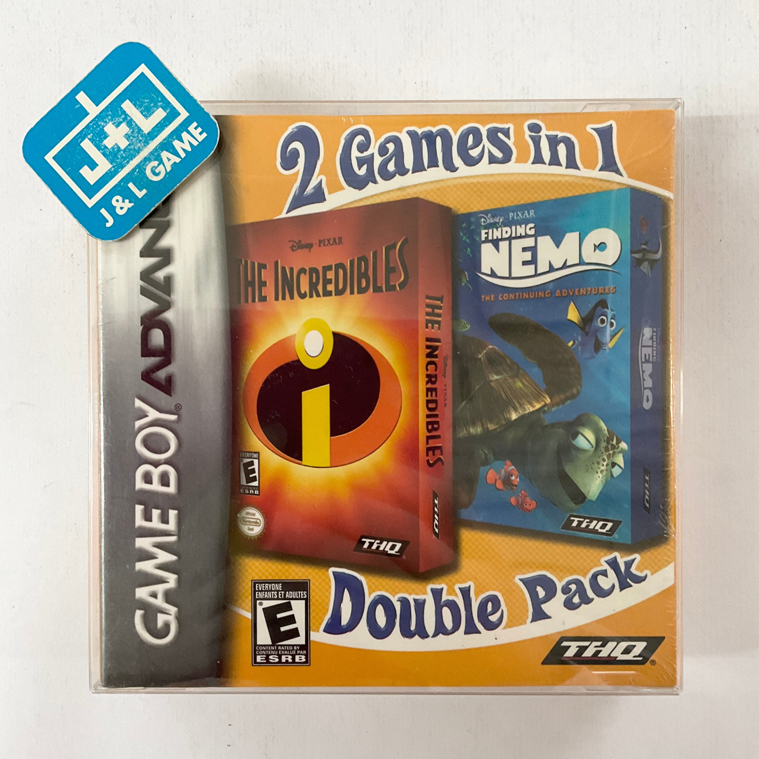 2 Games in 1 Double Pack: The Incredibles / Finding Nemo: The Continuing Adventures - (GBA) Game Boy Advance Video Games THQ   