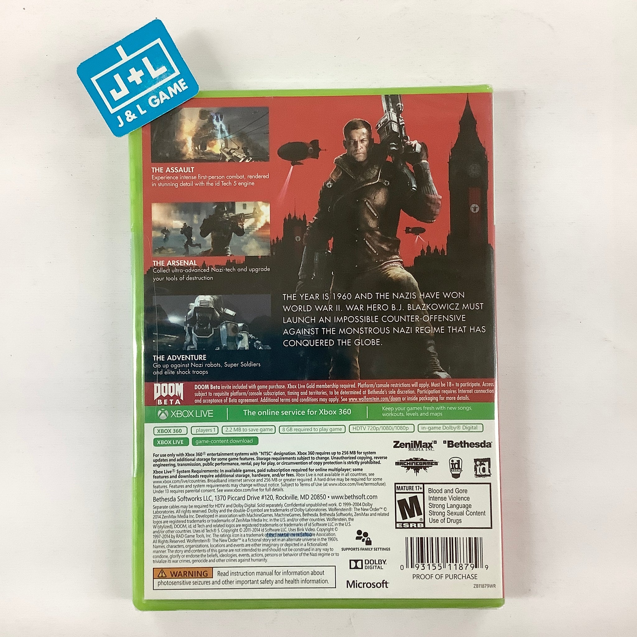 Wolfenstein: The New Order - Xbox 360 – J&L Video Games New York City