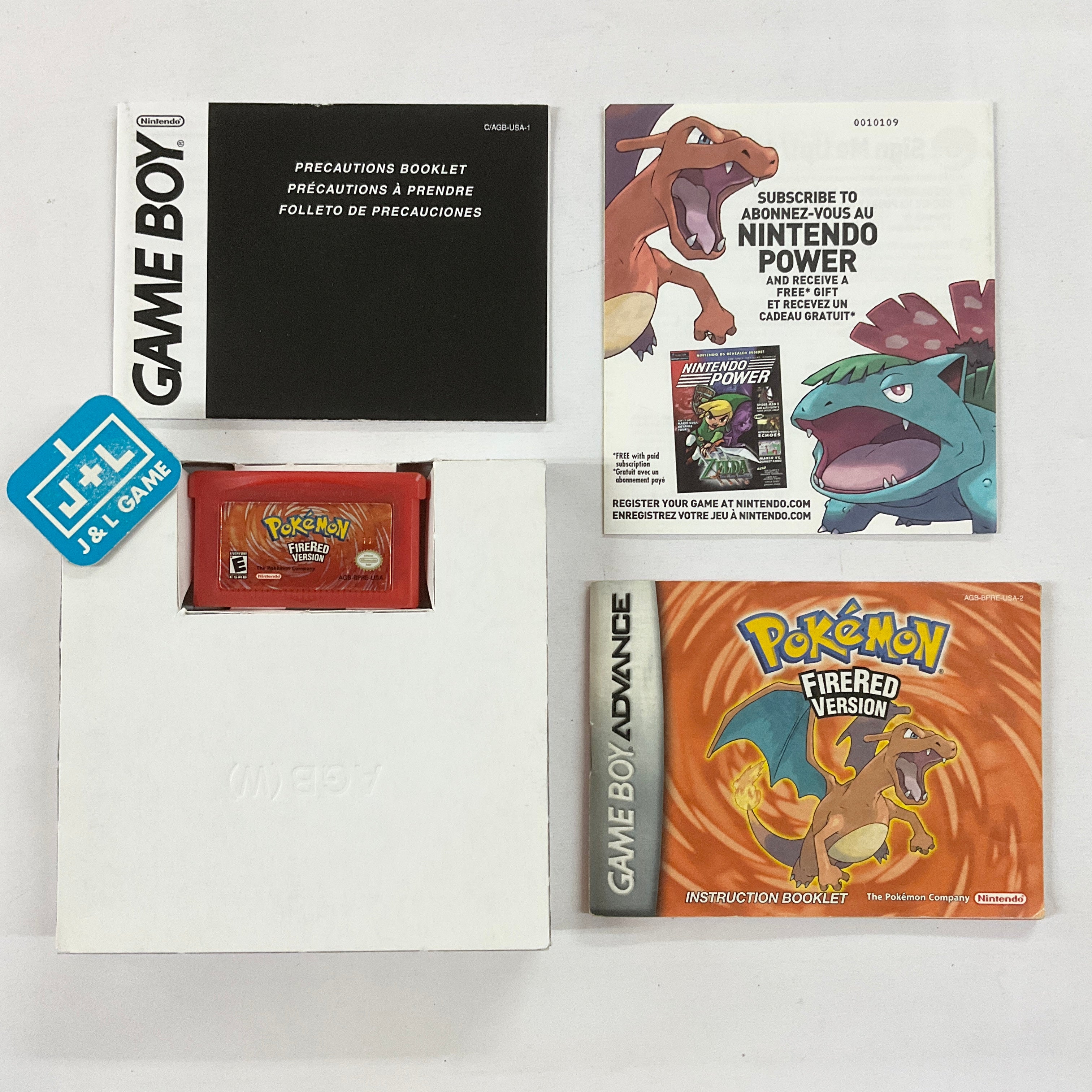 Pokemon Fire 2024 Red version (Gameboy Advance, GBA) Authentic