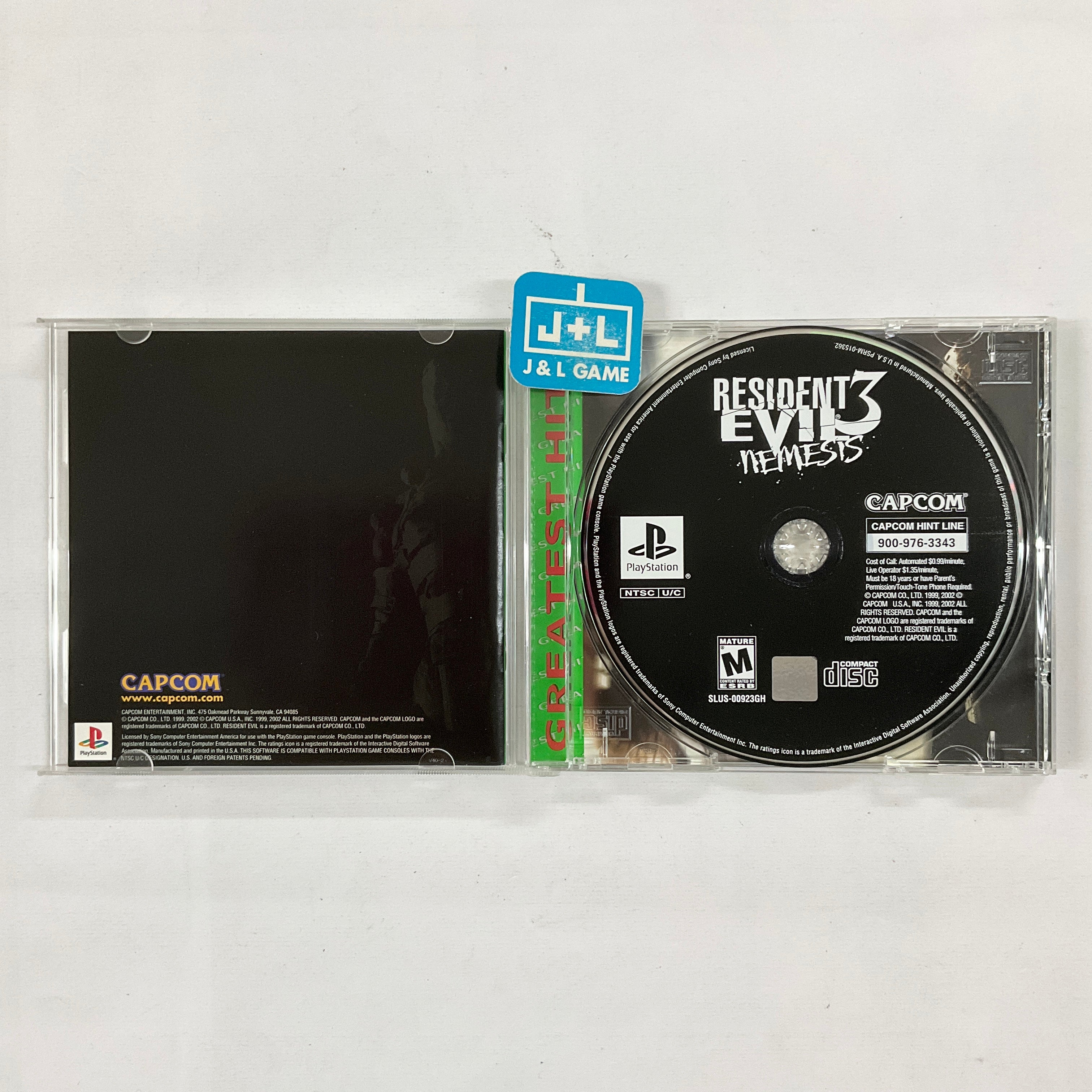 Ps1 Resident evil 3 nemesis greatest hot hits