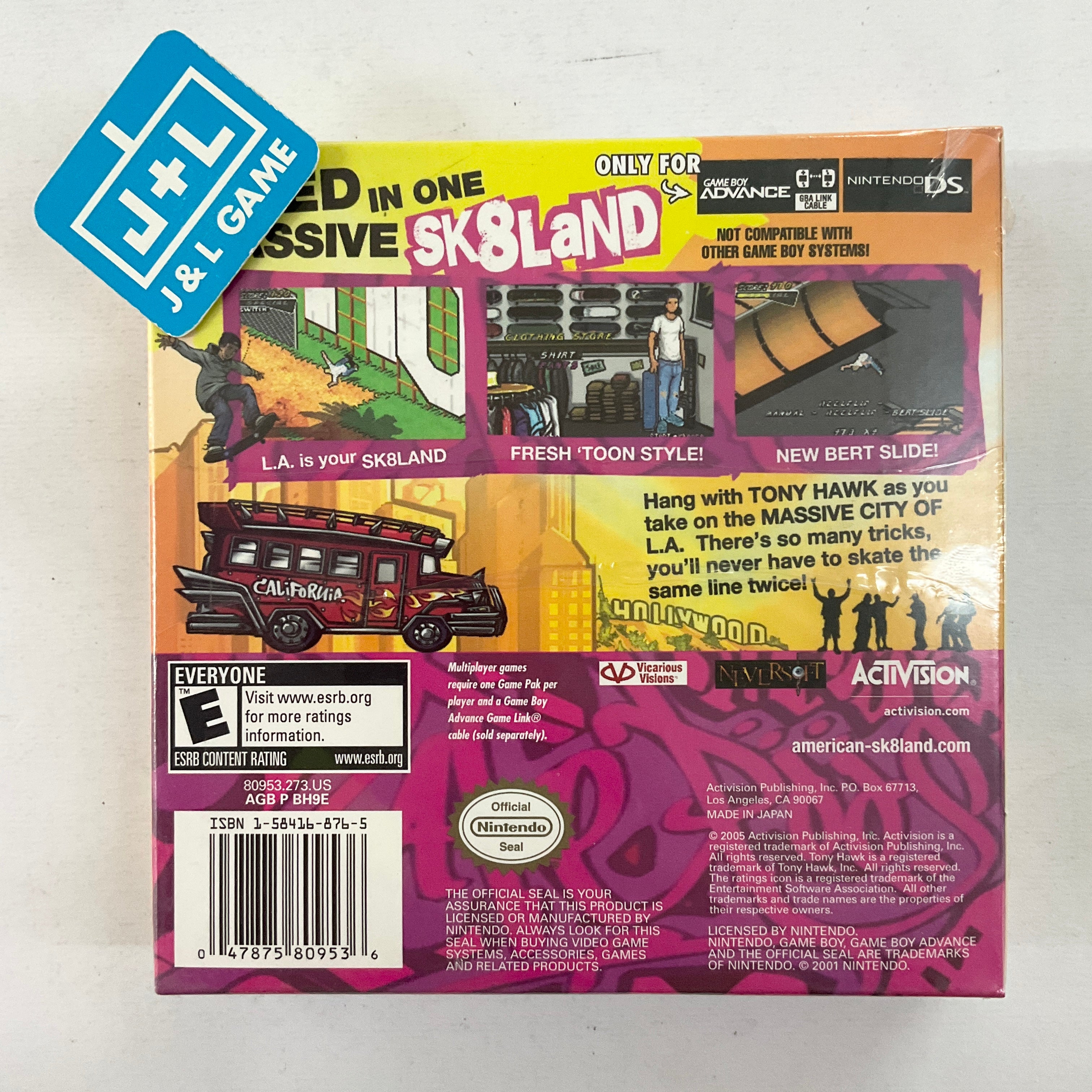 Tony Hawk's American Sk8land - (GBA) Game Boy Advance Video Games Activision   