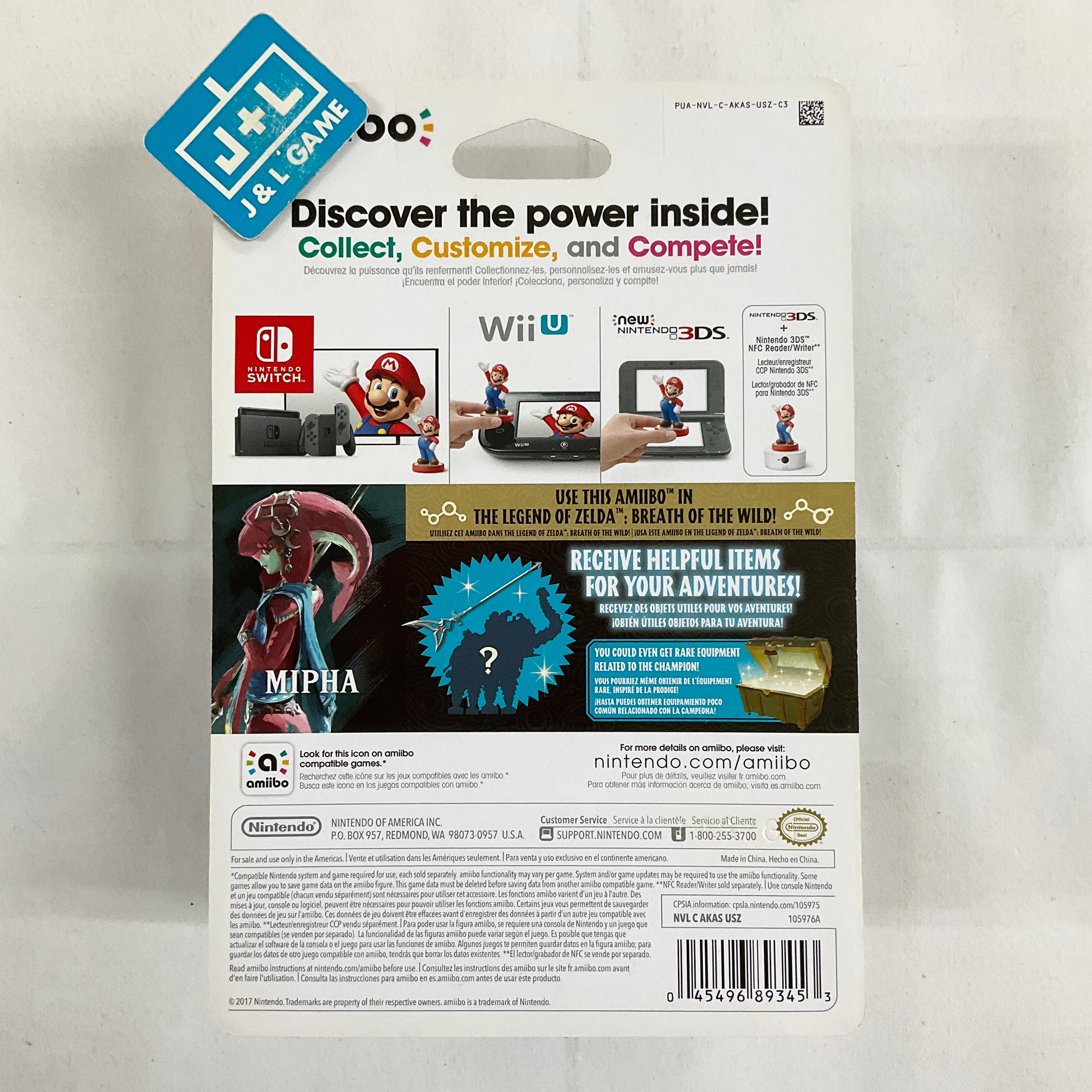 Nintendo Legend of Zelda: Breath of the Wild Mipha Amiibo In Box Wii buy Switch WiiU