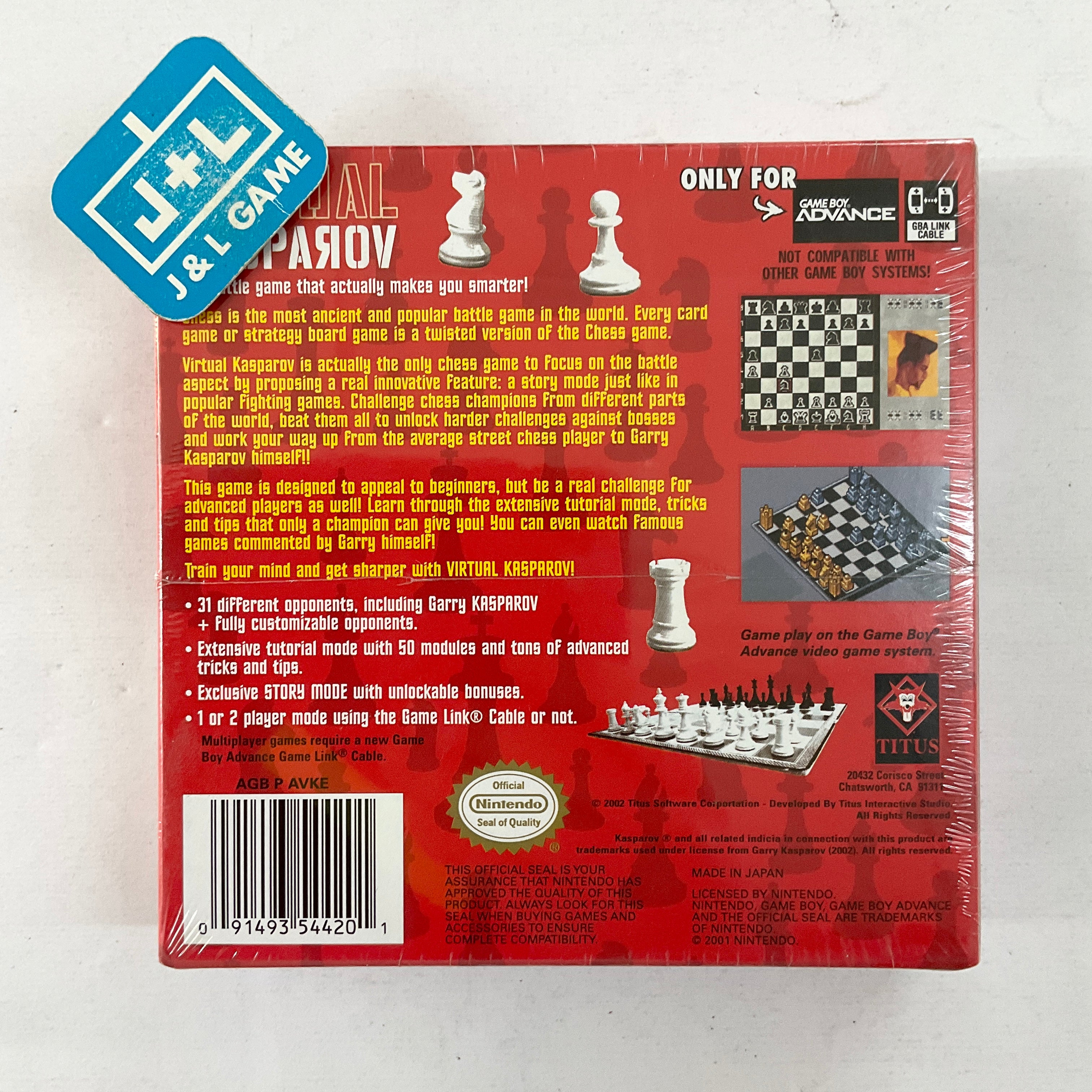 Virtual Kasparov - (GBA) Game Boy Advance Video Games Titus Software   