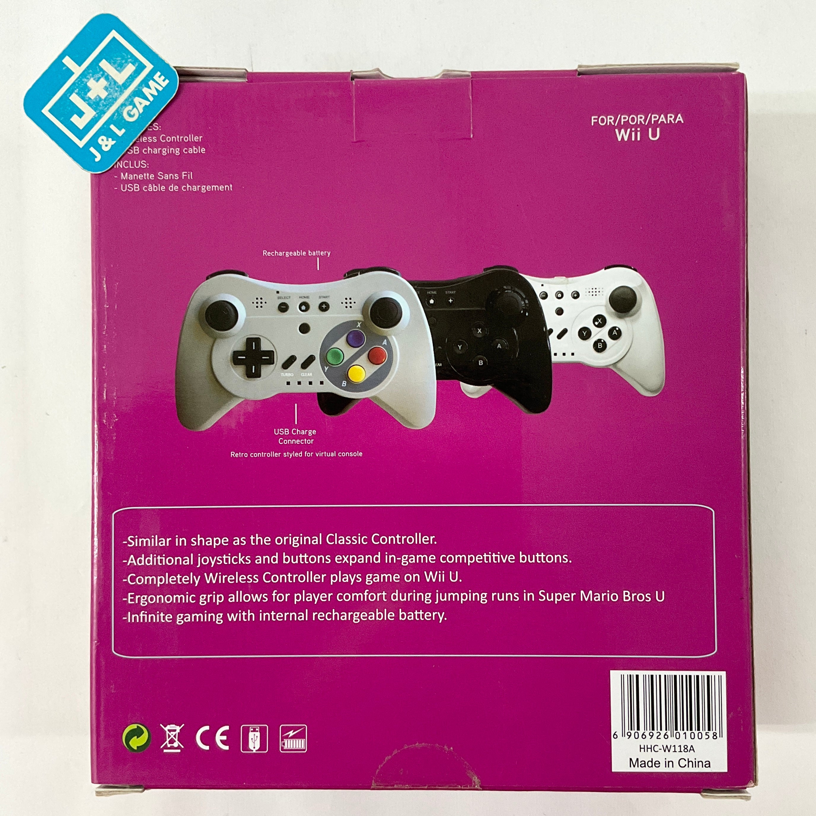 2024 Nintendo Wii U Pro Controller - 3 PACK