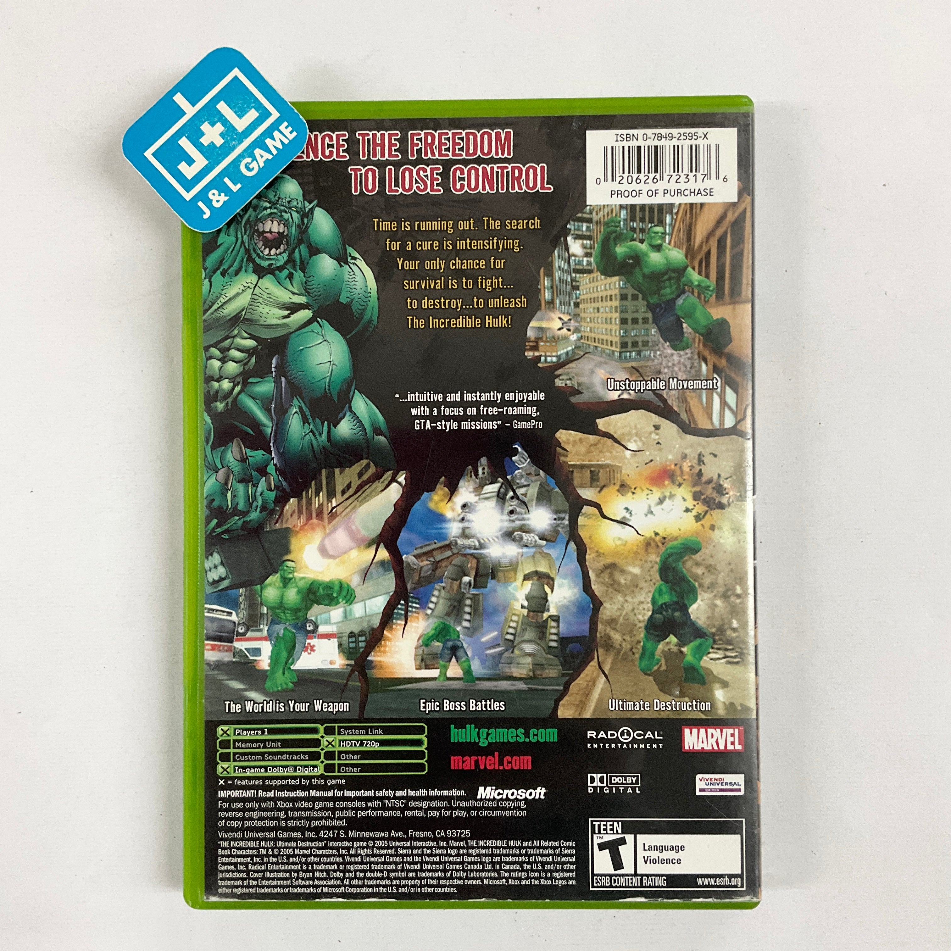 The Incredible Hulk Ultimate Destruction for Xbox buy Original *mint*