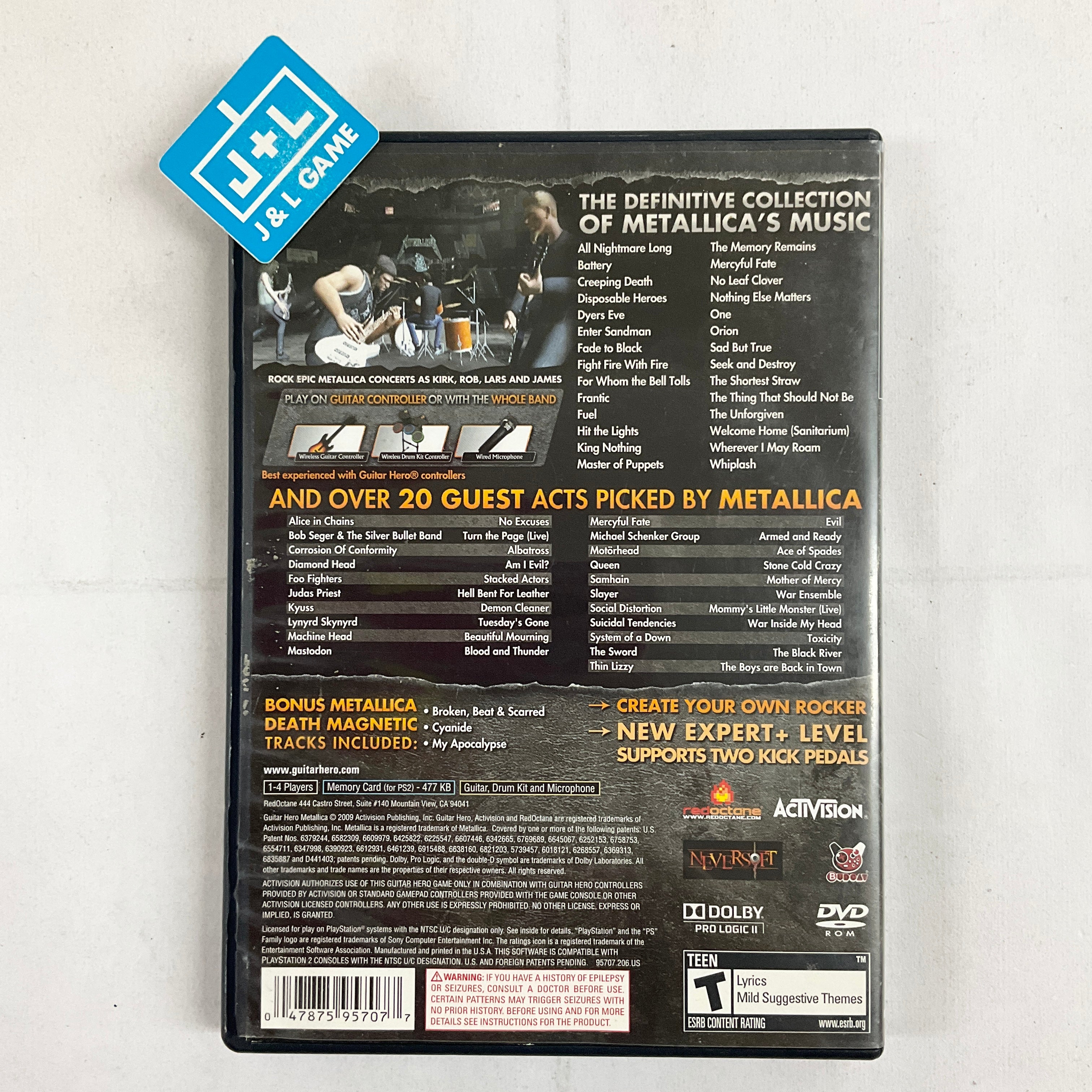 CIB guitar hero retailer Metallica ps2