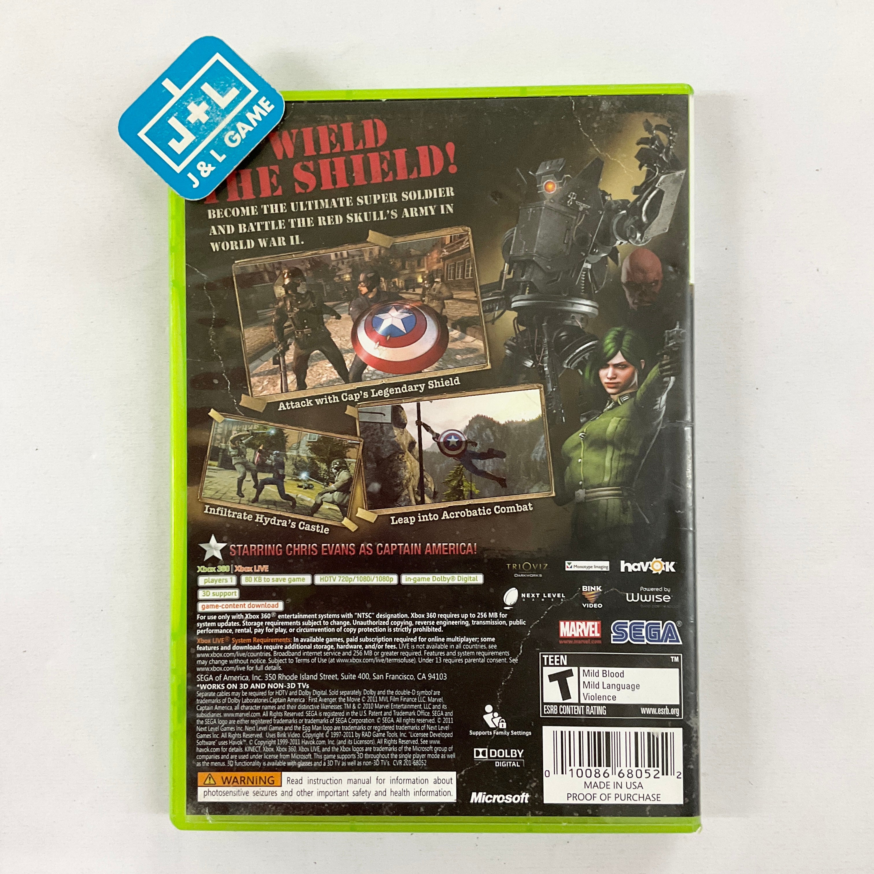 Captain America: Super Soldier - Xbox 360 [Pre-Owned] Video Games Sega   