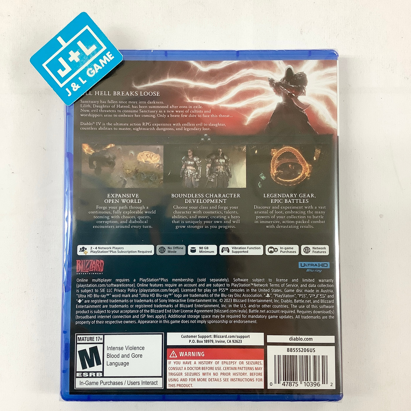 Diablo IV - 5 PlayStation (PS5) Game J&L 