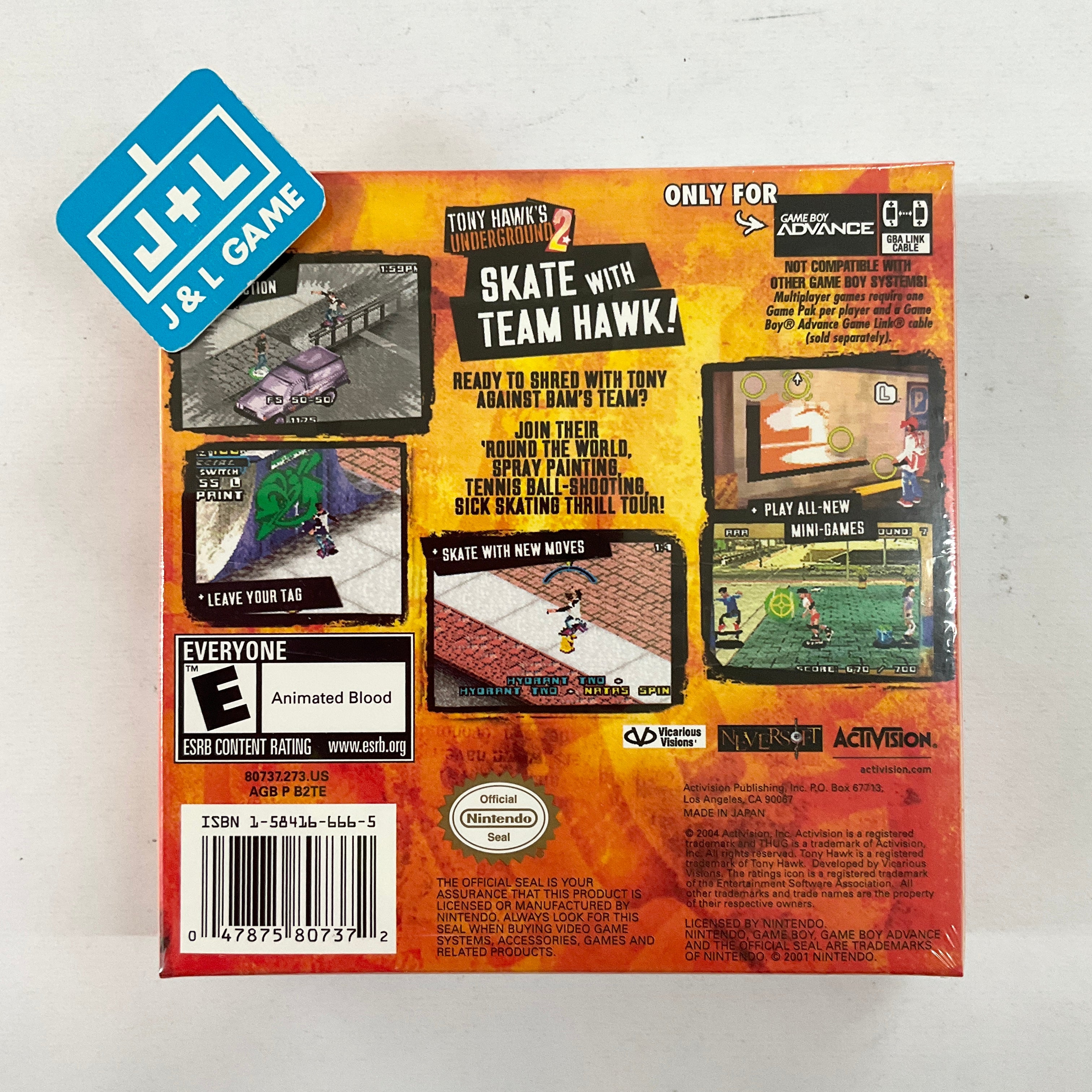 Tony Hawk's Underground 2 - (GBA) Game Boy Advance Video Games Activision   