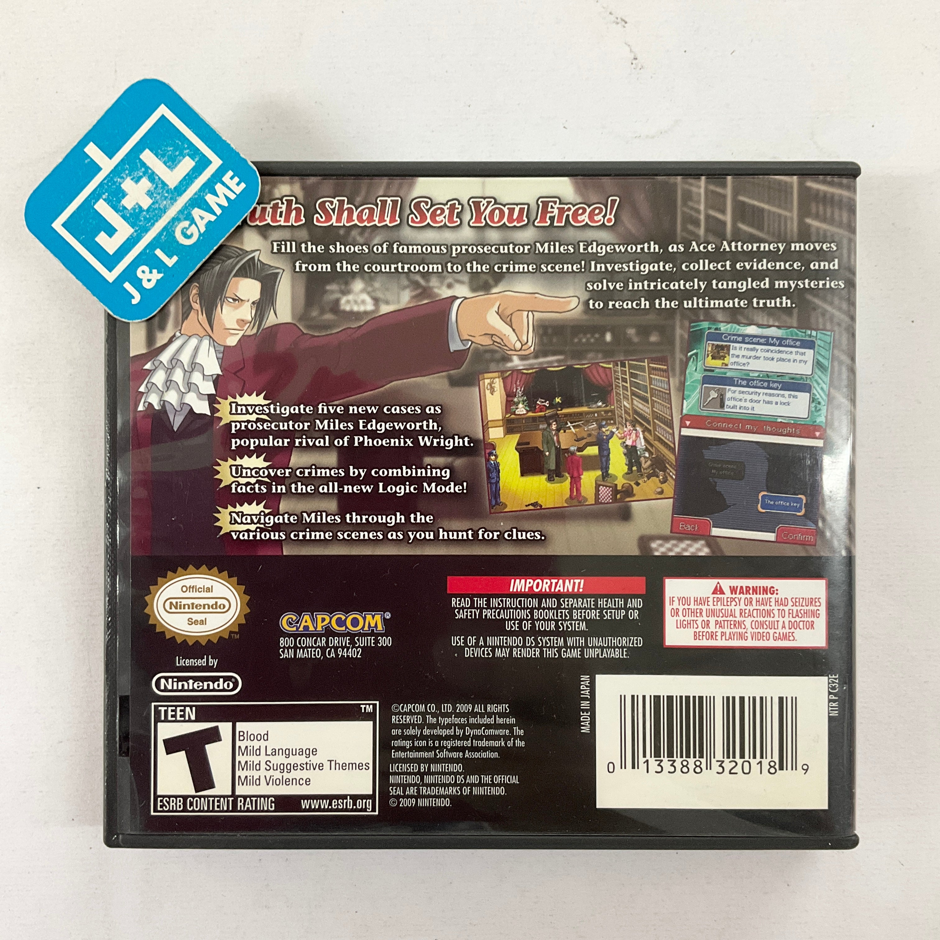 Ace Attorney Investigations: Miles Edgeworth - (NDS) Nintendo DS [Pre-Owned] Video Games Capcom   