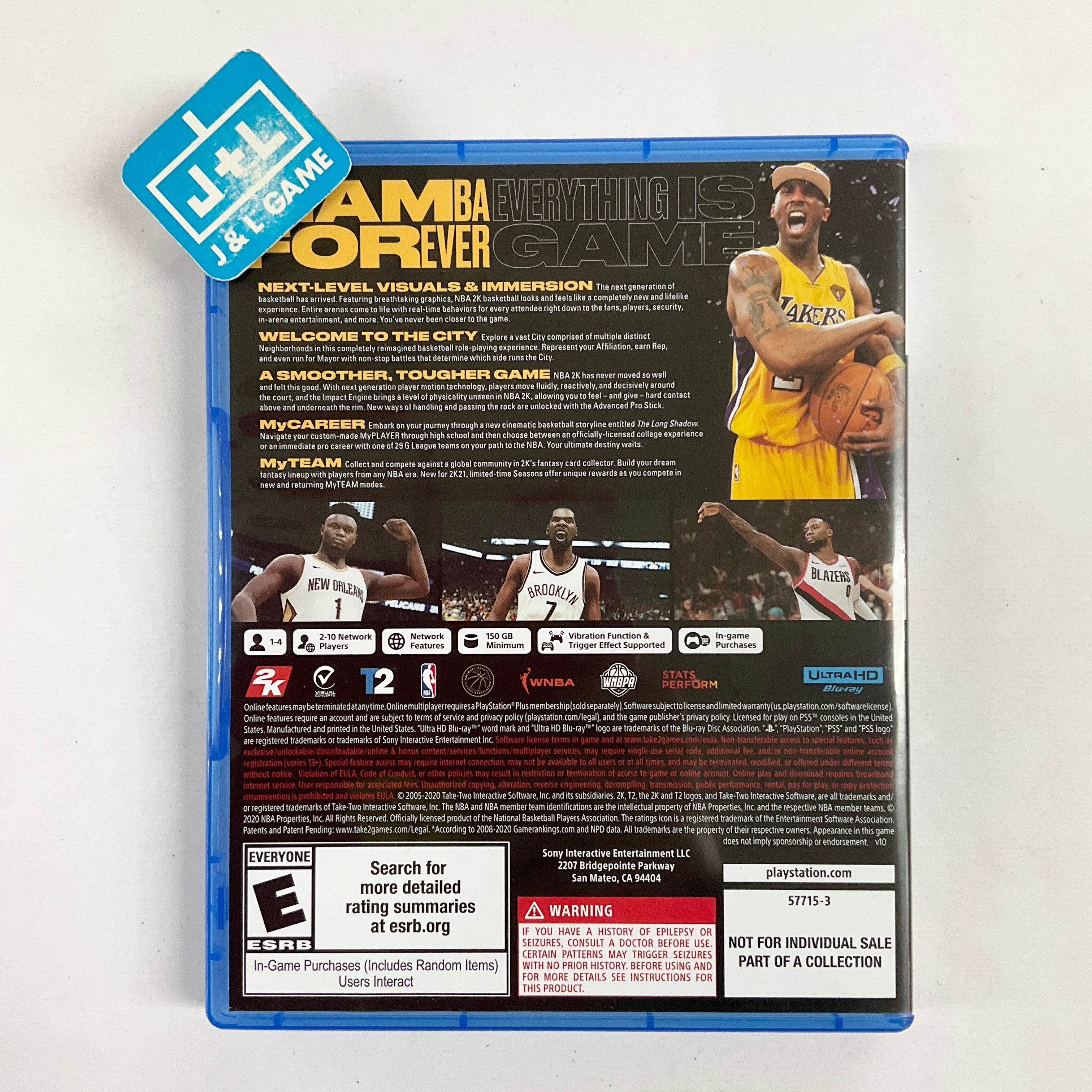 2K21 Mamba Forever for PS5 Sealed top box