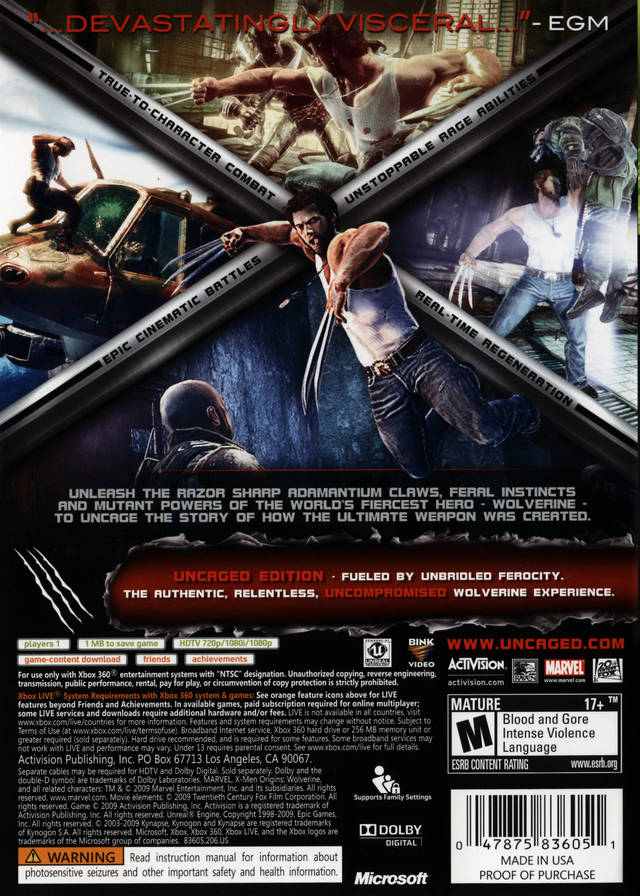 Online X-Men Origins: Wolverine - Uncaged Edition - PC