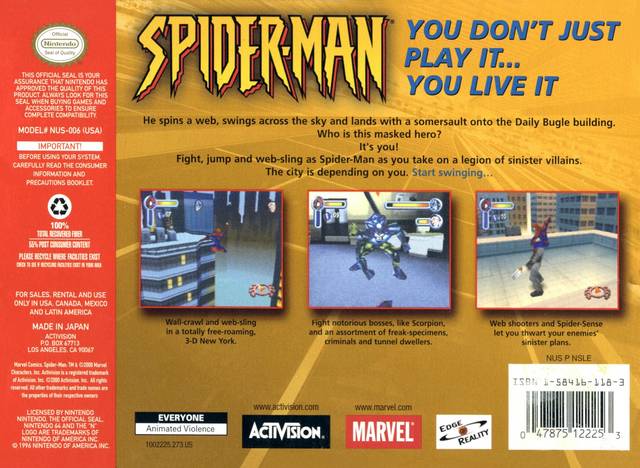 Spider-Man - (N64) Nintendo 64 [Pre-Owned] Video Games Activision   