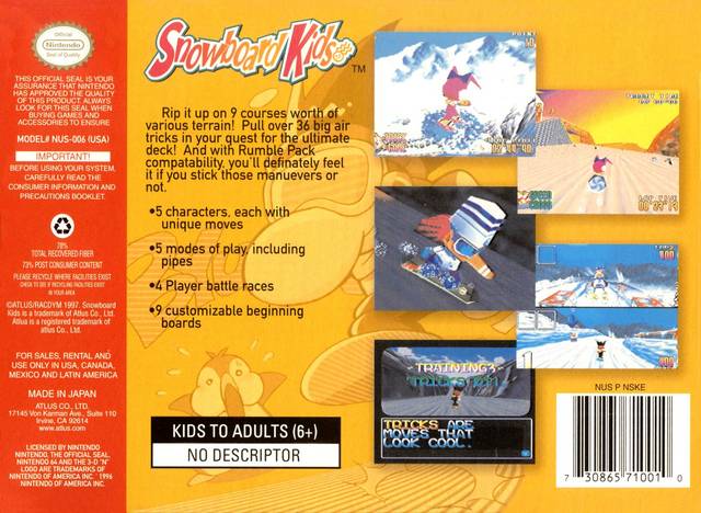 Snowboard Kids hot Nintendo 64