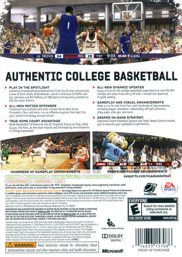 NCAA Basketball online 10 for Xbox 360