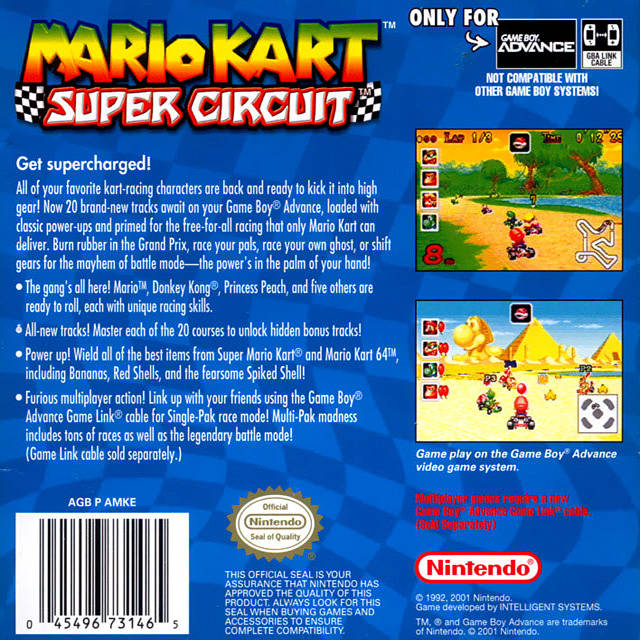 Mario Kart: Super shops Circuit (Nintendo GameBoy Advance, 2001