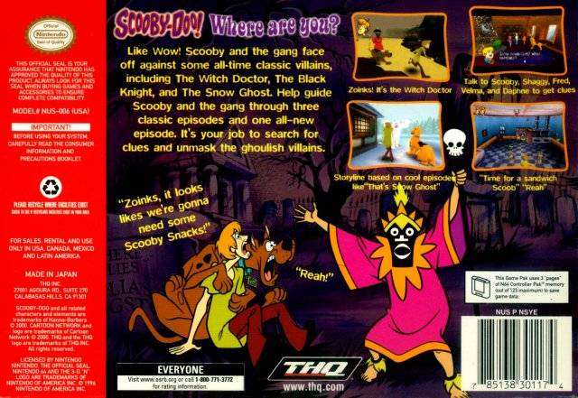 Nintendo 64 deals scooby doo game