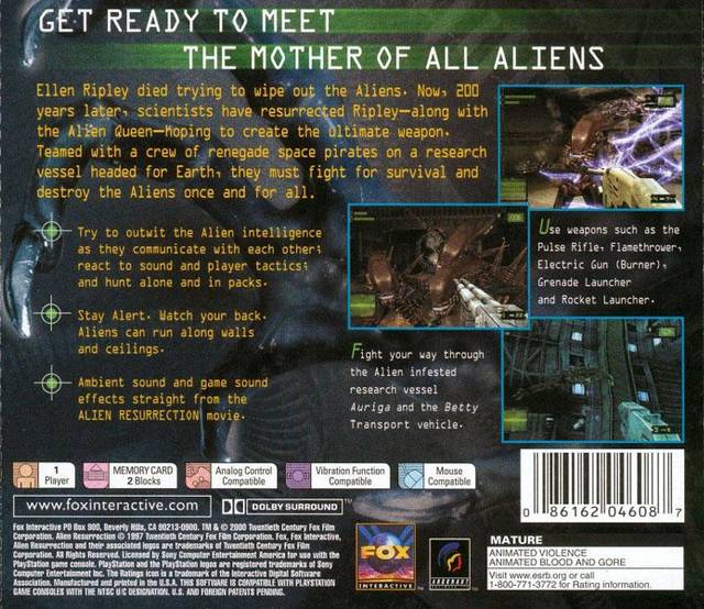 Alien Resurrection outlet For Playstation 1