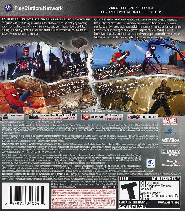 Spider-Man: Shattered Dimensions - (PS3) PlayStation 3 [Pre-Owned