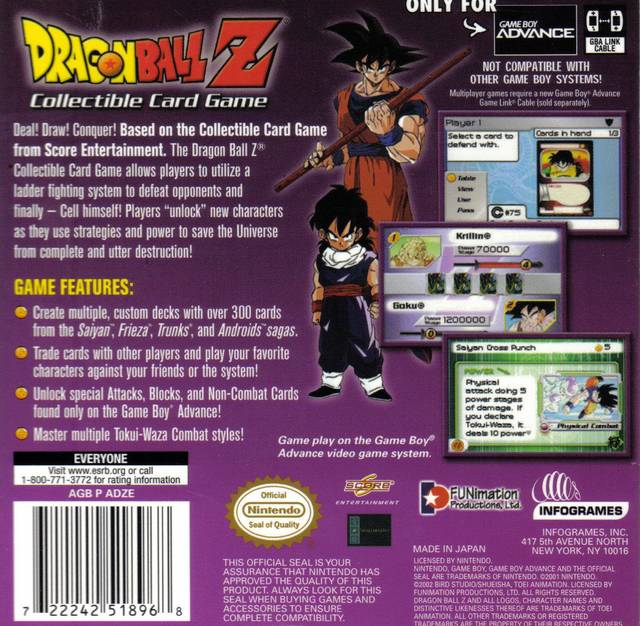 Dragon Ball Z: Collectible Card Game - (GBA) Game Boy Advance