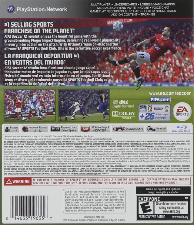 FIFA Soccer 12 - (PS3) PlayStation 3 Video Games Electronic Arts   