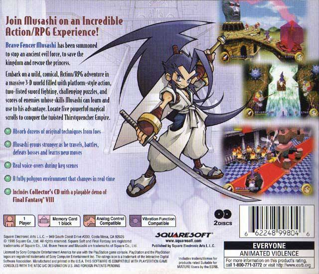 Brave popular Fencer Musashi For Playstation 1