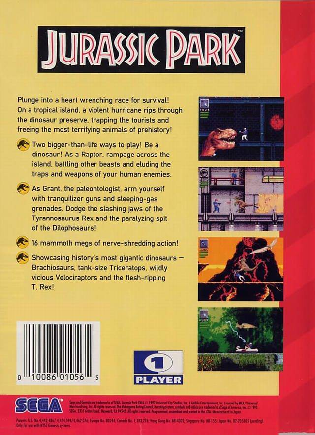 Jurassic Park - (SG) SEGA Genesis [Pre-Owned] Video Games Sega   