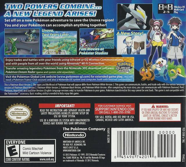 Pokemon popular Black Version 2 for Nintendo DS