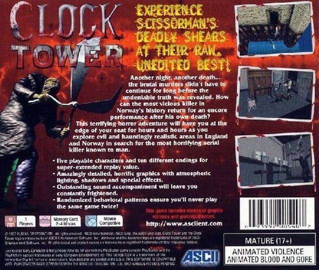 Clock Tower For Playstation 1 shops